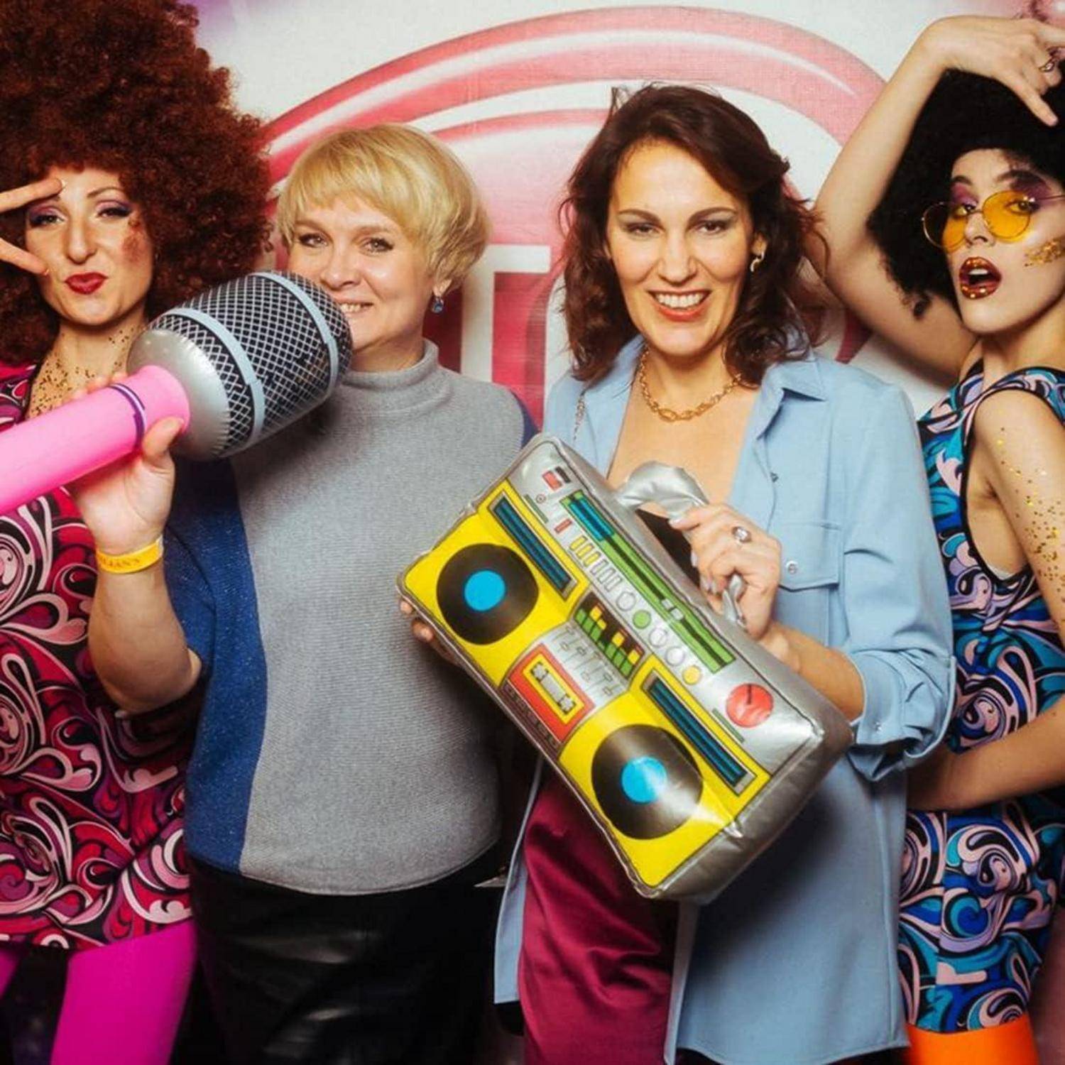 Aufblasbarer Ghettoblaster Rock Star 80er 90er Party Deko Radio