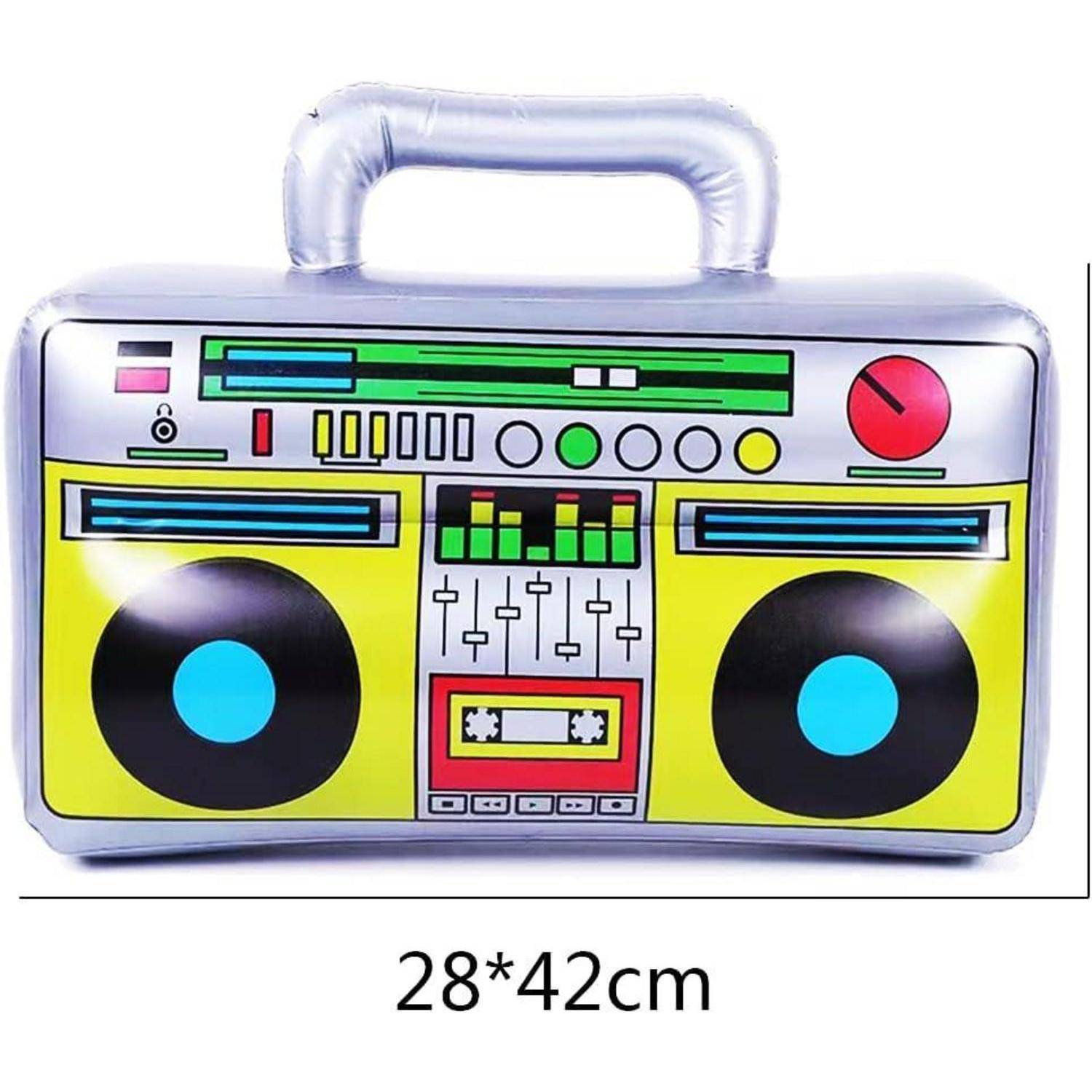 Aufblasbarer Ghettoblaster Rock Star 80er 90er Party Deko Radio