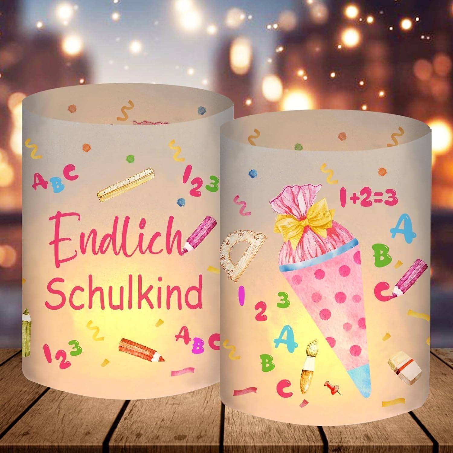 Windlicht Einschulung Mädchen 2025 Zuckertüte Einschulung Mädchen B