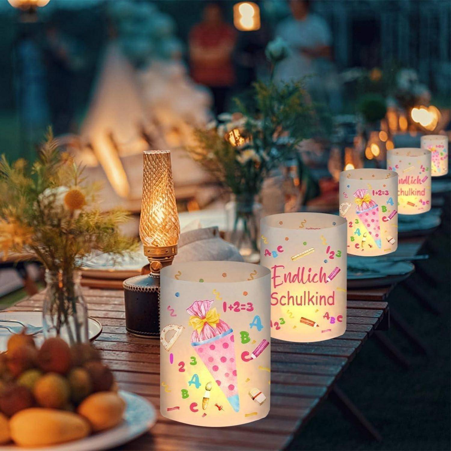 Windlicht Einschulung Mädchen 2025 Zuckertüte Einschulung Mädchen B