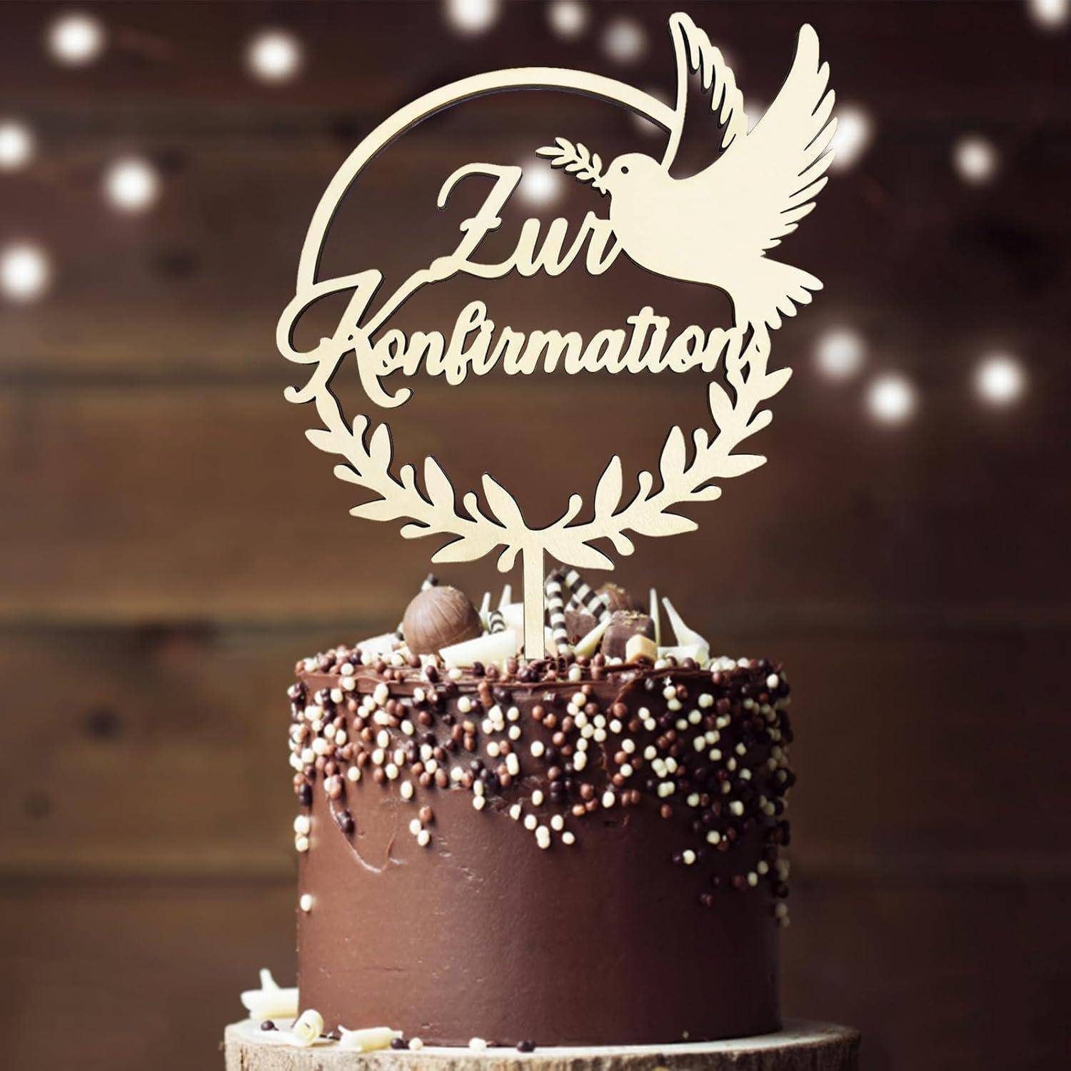 Tortendeko Konfirmation Holz Topper Junge Zur Konfirmation Cake Topper