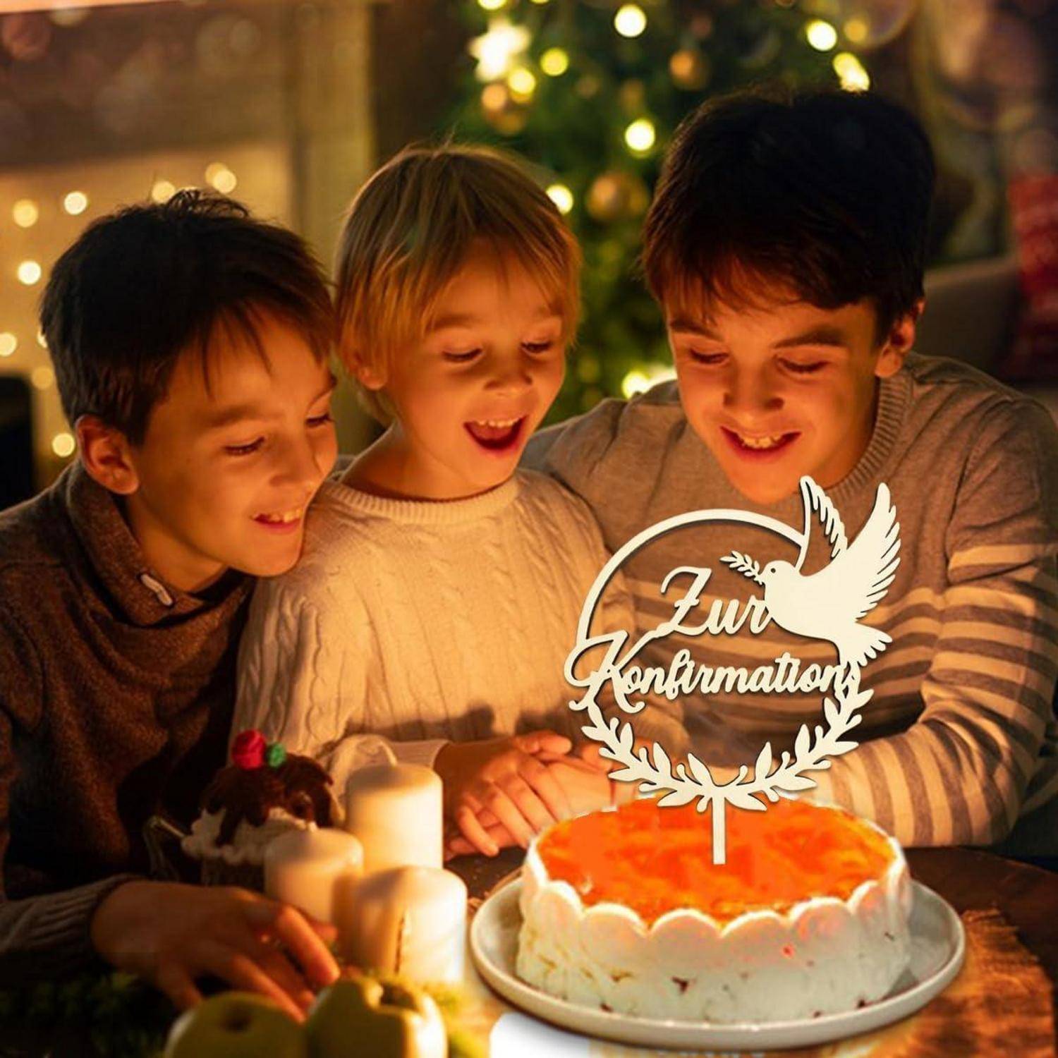 Tortendeko Konfirmation Holz Topper Junge Zur Konfirmation Cake Topper