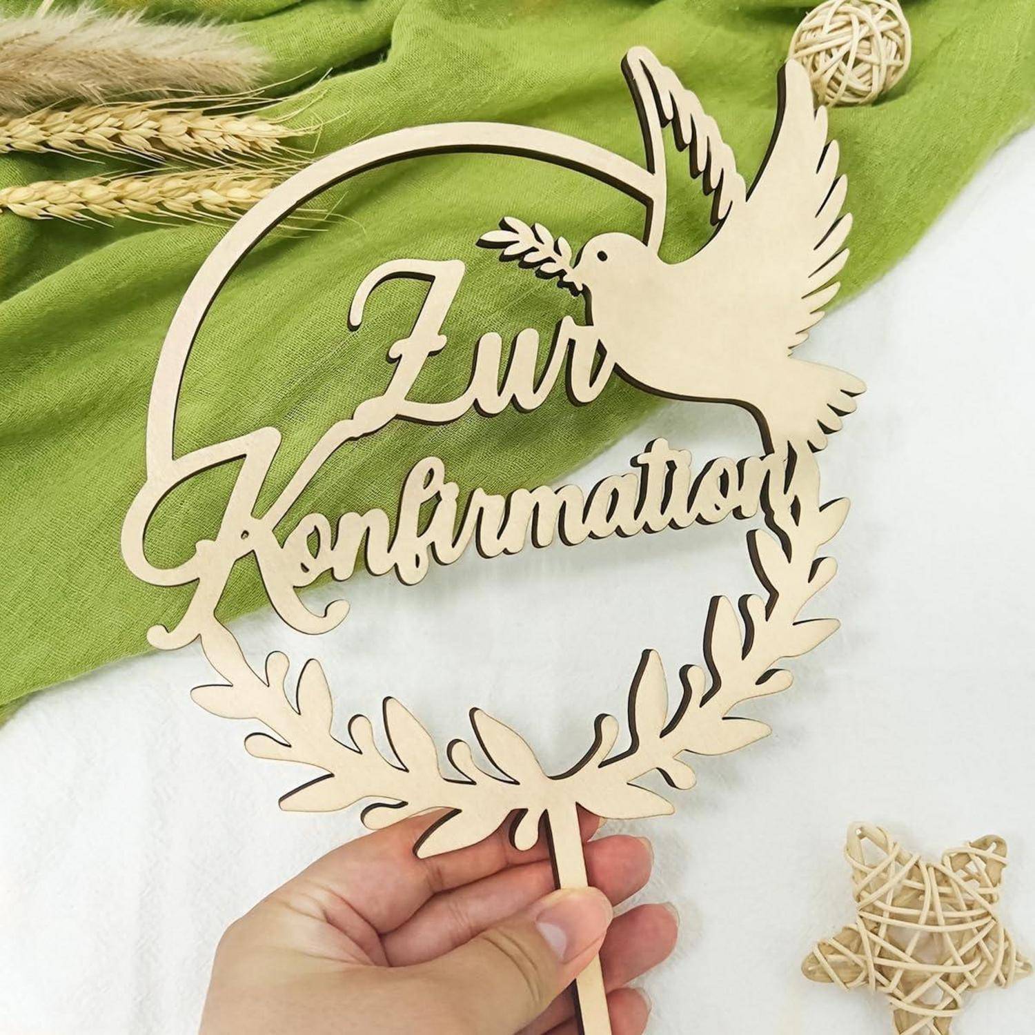 Tortendeko Konfirmation Holz Topper Junge Zur Konfirmation Cake Topper