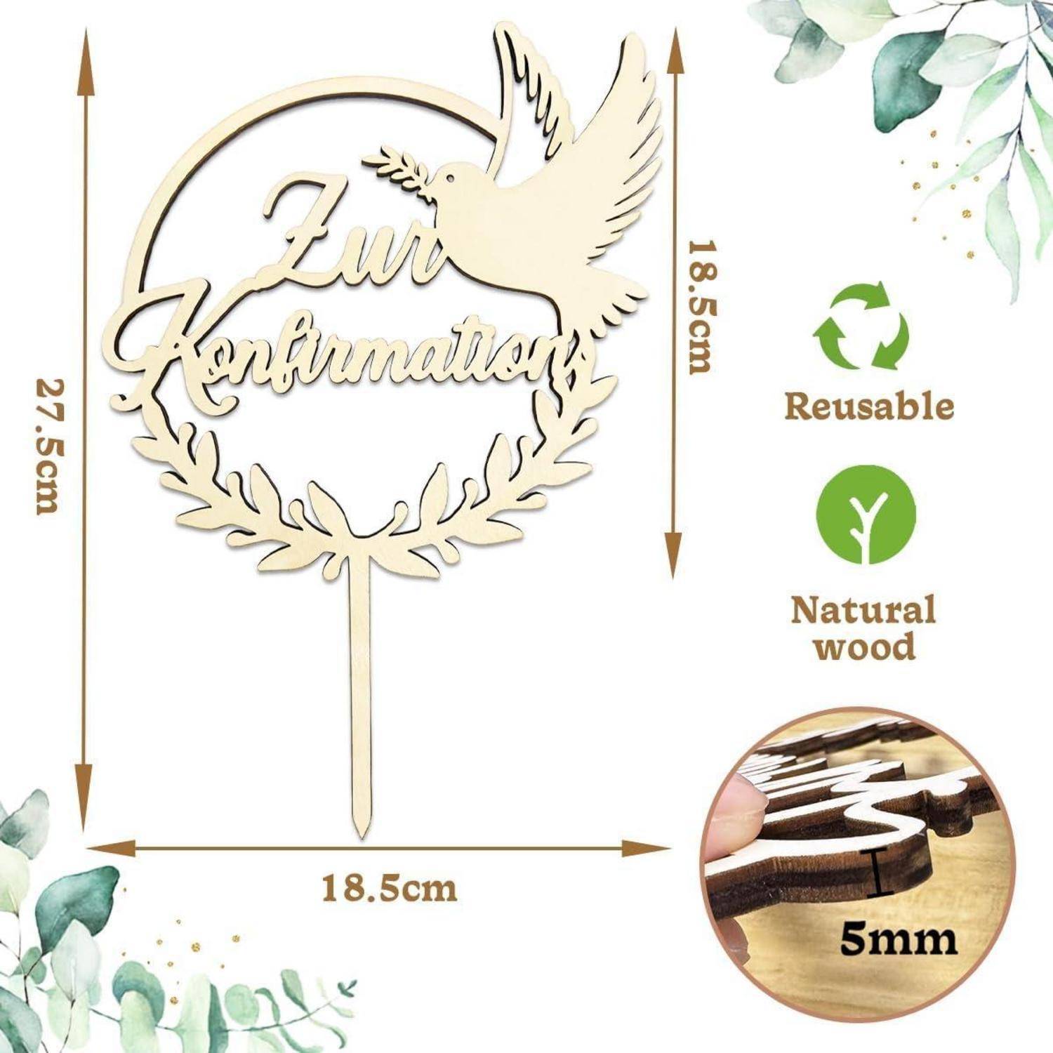 Tortendeko Konfirmation Holz Topper Junge Zur Konfirmation Cake Topper