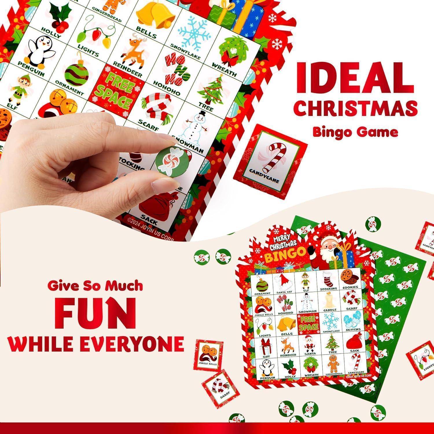 Weihnachts Bingokarten 5x5 28 Spieler Kinder Party Traditionell