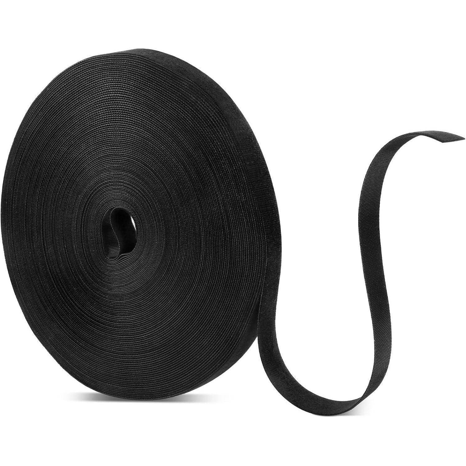 Klettband 30m 20mm Kabelbinder Selbstklebend Schwarz 30m-20mm