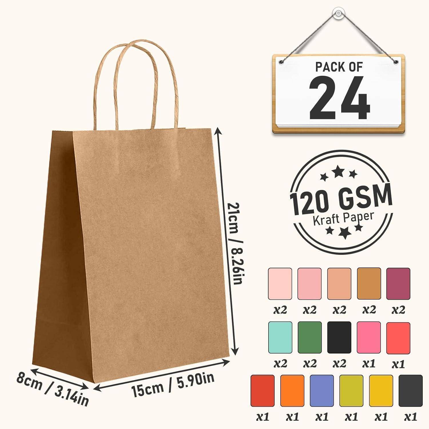 Geschenktüten Kraftpapiertüten Henkel 24 Stück Morandi