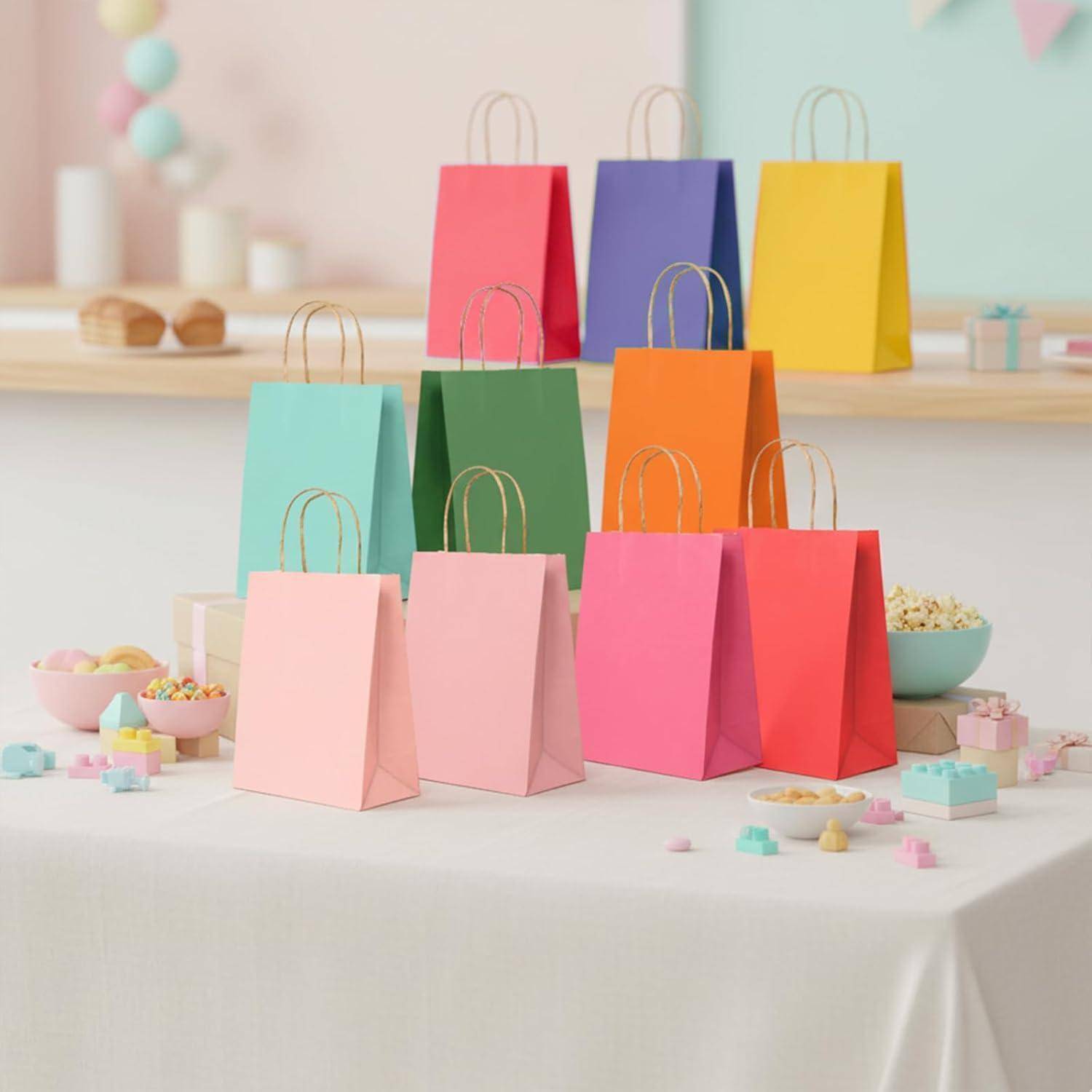Geschenktüten Kraftpapiertüten Henkel 24 Stück Morandi