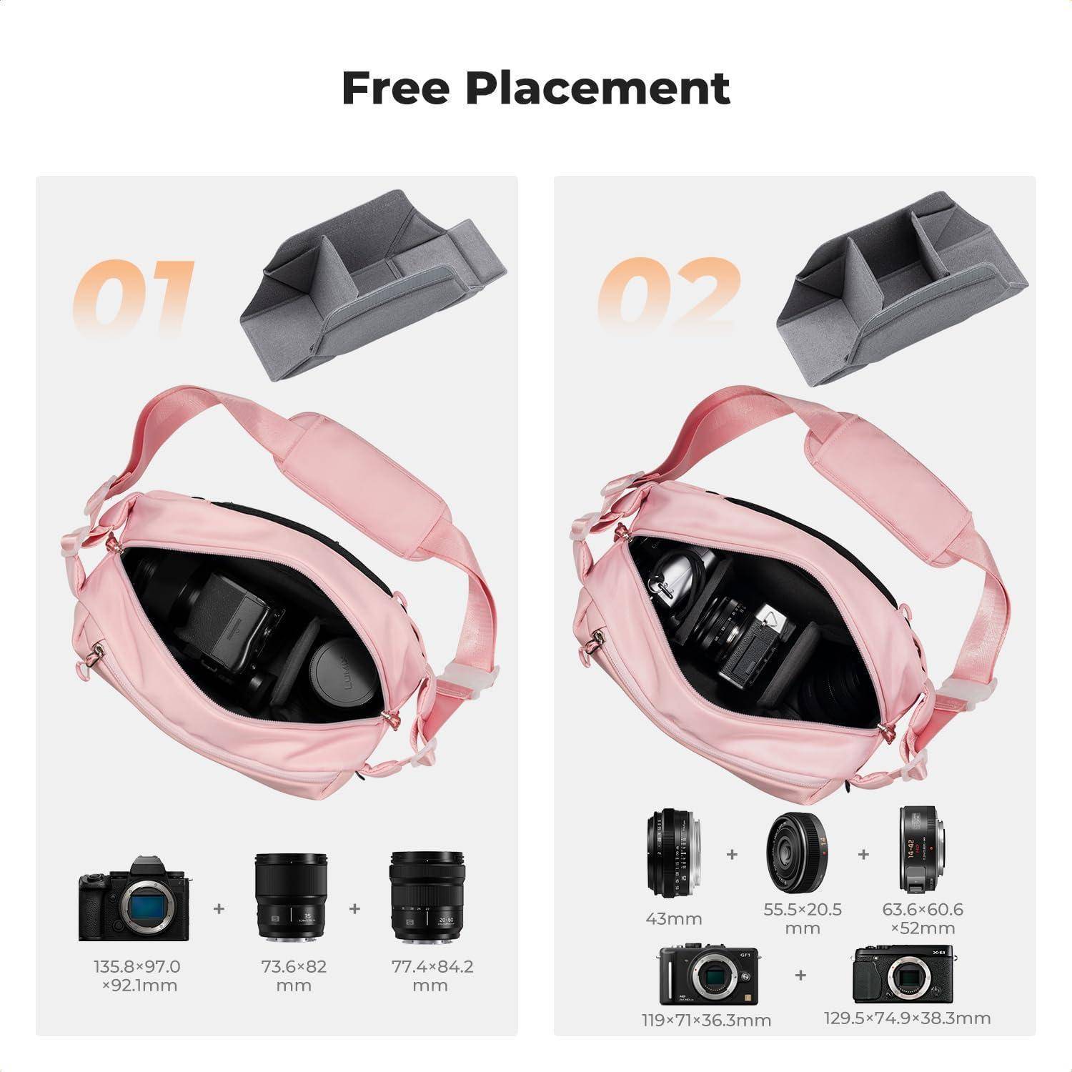 Kamera Rucksack Schultertasche Fotografen Rechteck Hülle 9-rosa(m)