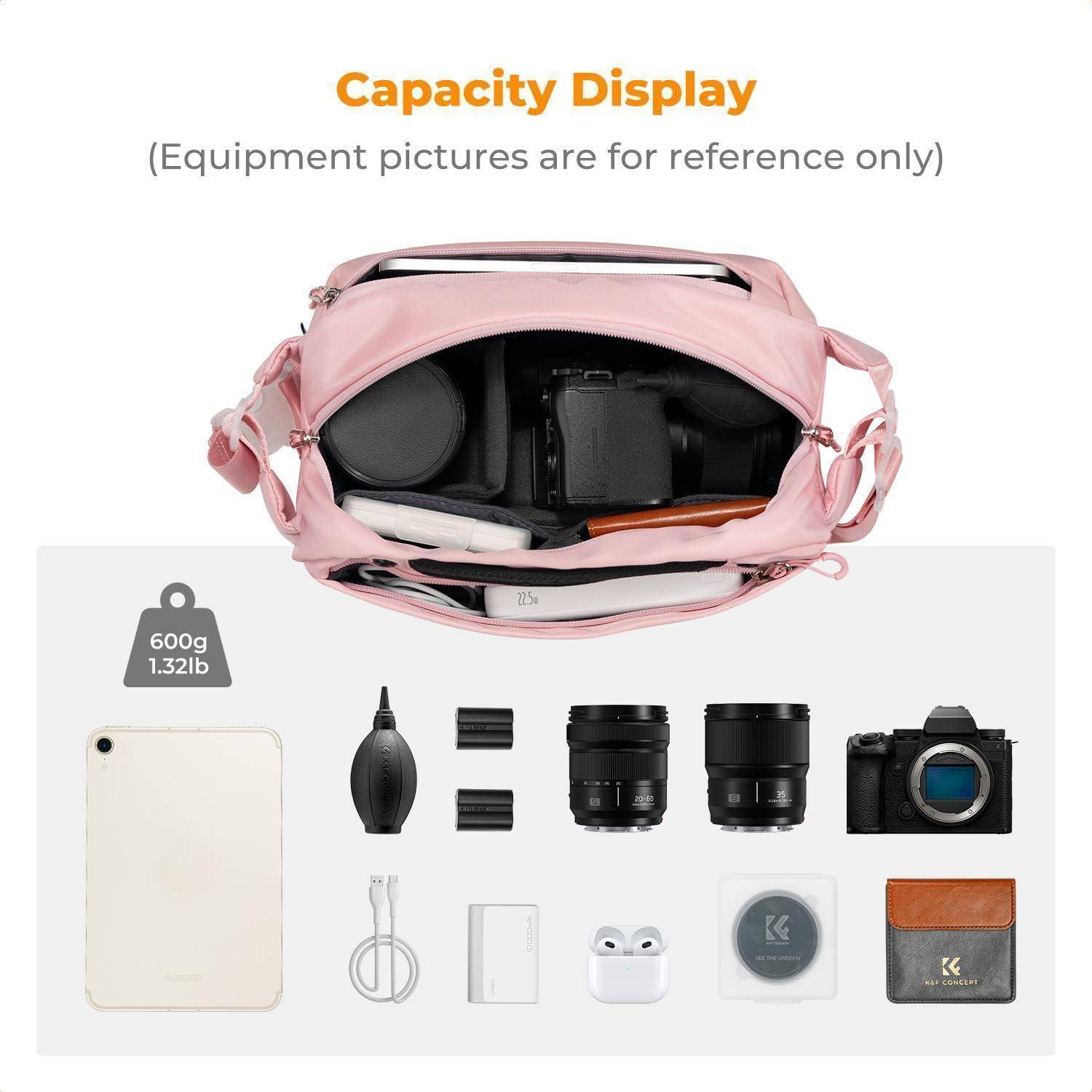 Kamera Rucksack Schultertasche Fotografen Rechteck Hülle 9-rosa(m)