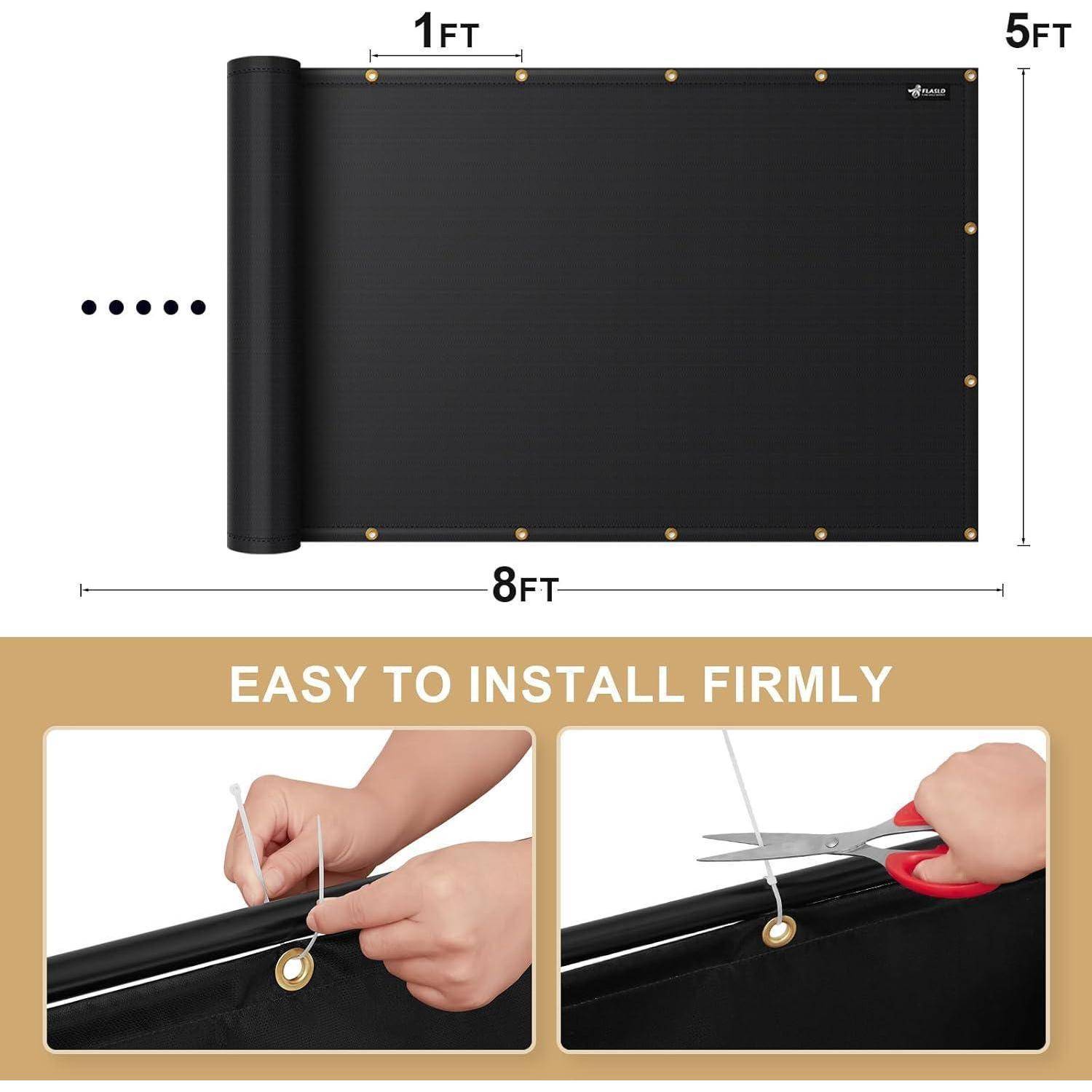 Hitzeschild Grill Wand Geländer Abdeckung 5'x8' Schwarz