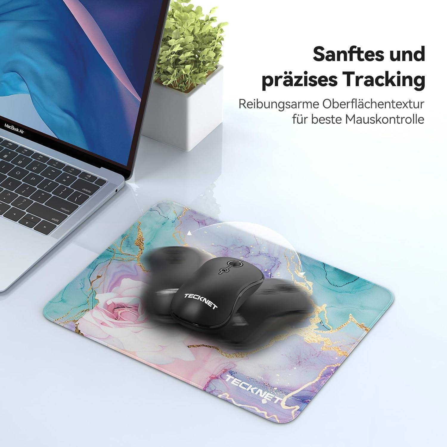 Mauspad 28x21cm Gaming Wasserdicht Marmormuster-Rose 280L x 210B mm