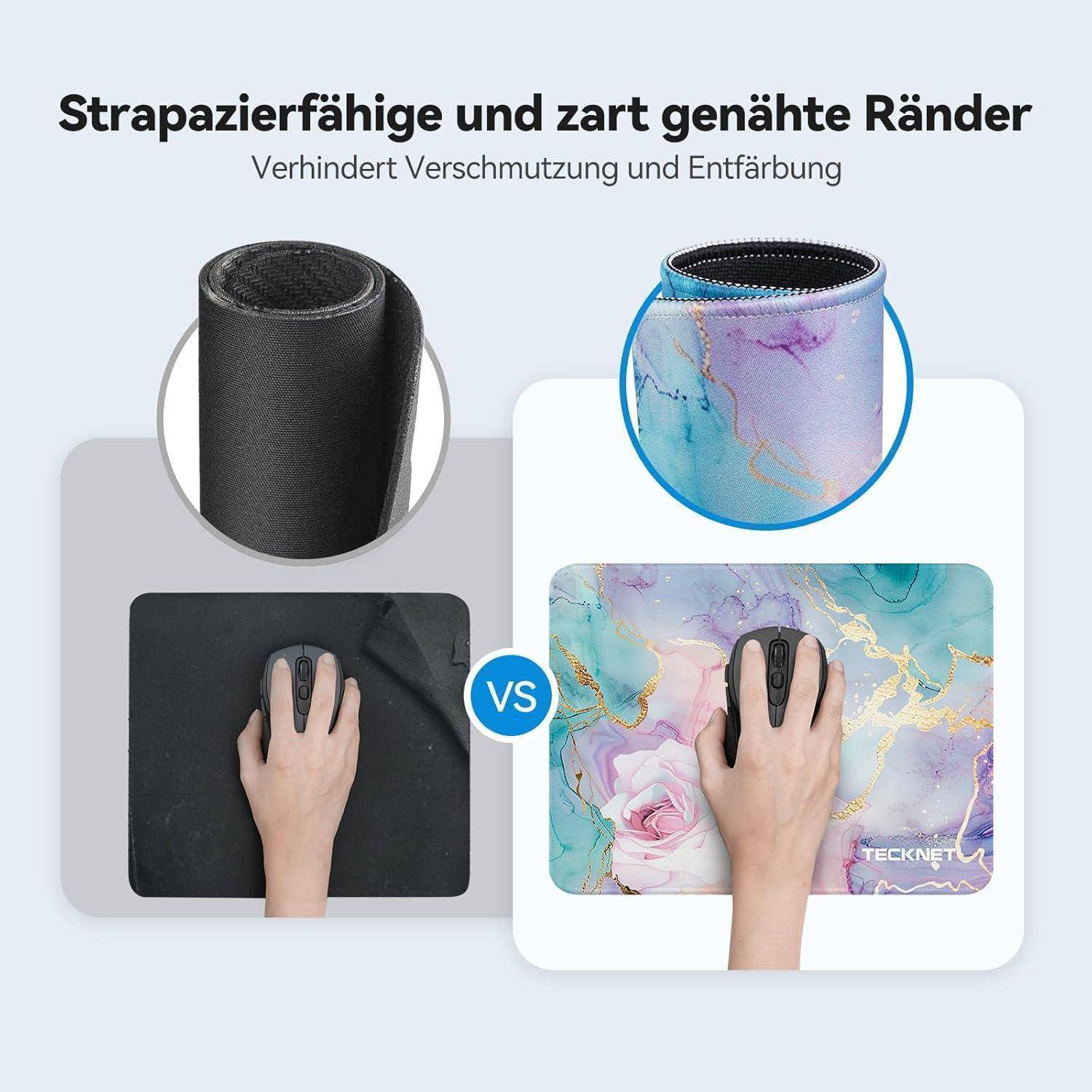 Mauspad 28x21cm Gaming Wasserdicht Marmormuster-Rose 280L x 210B mm