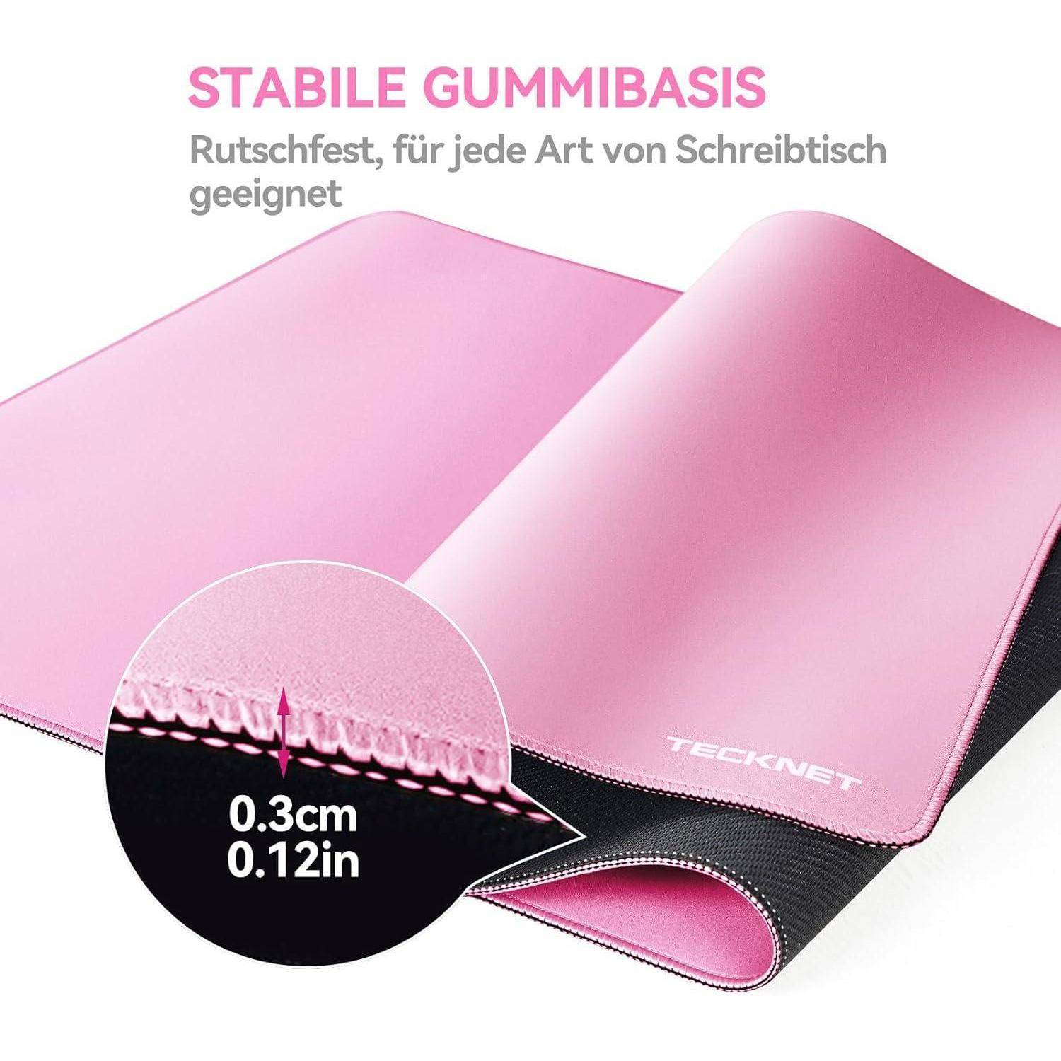 Mauspad XXL 900x400 Gaming schwarz wasserdicht Reines Rosa 90 x 40 cm