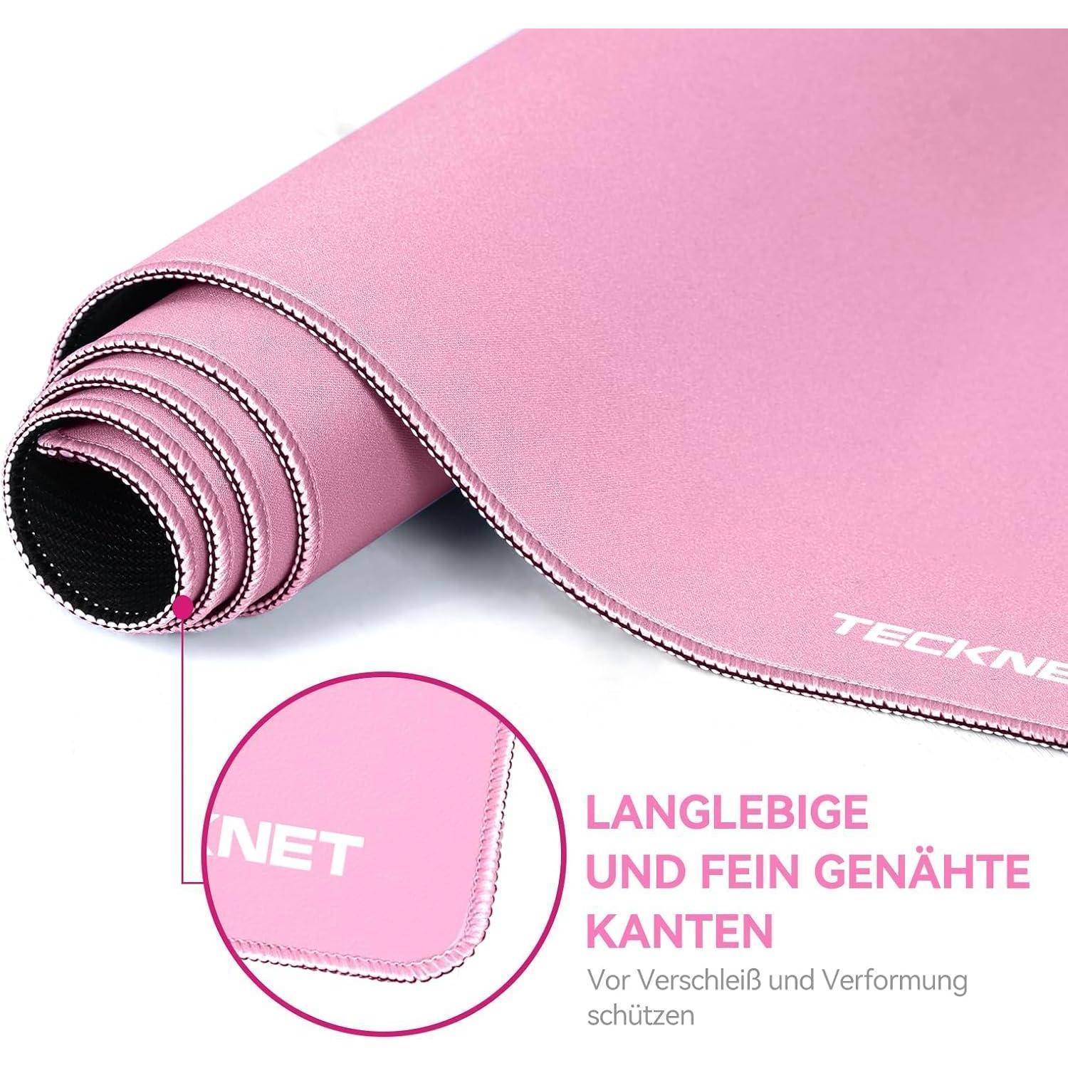 Mauspad XXL 900x400 Gaming schwarz wasserdicht Reines Rosa 90 x 40 cm