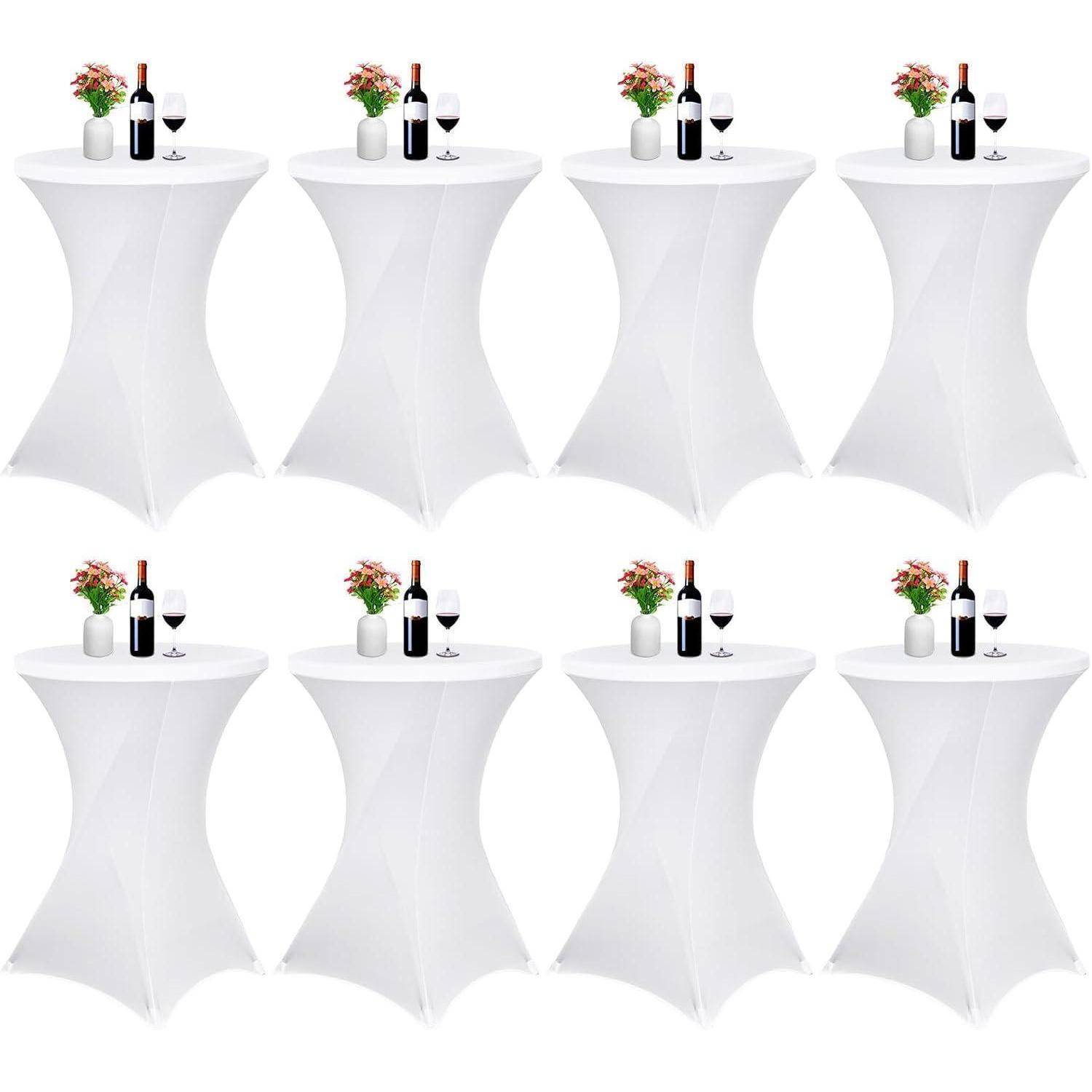 Stehtisch Husse 8er Set Stretch Weiß 80×110cm(8Pcs)