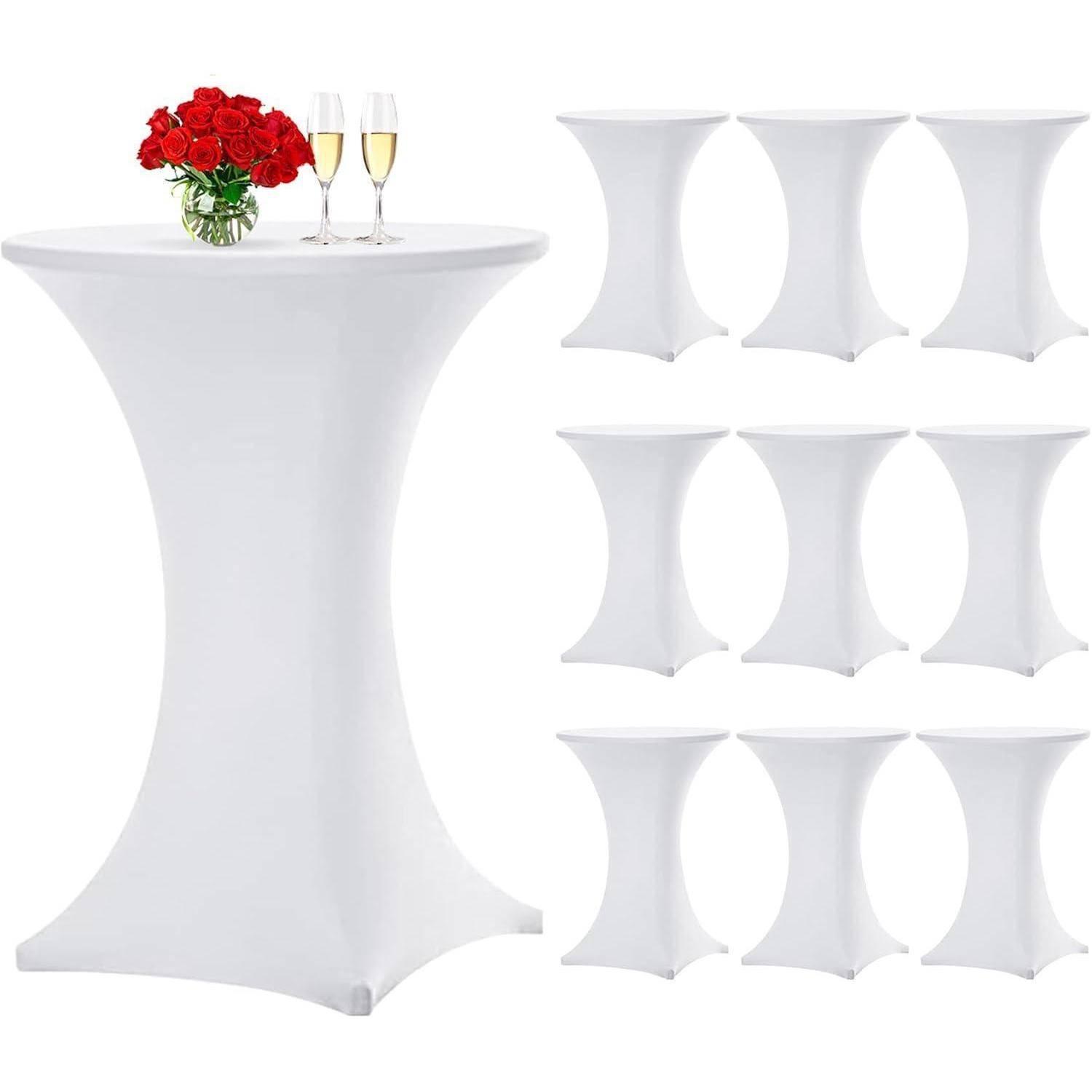Stehtischhusse Fußtaschen 80-85cm Weiß 10Stück Weiß Ø80cm-10er Set
