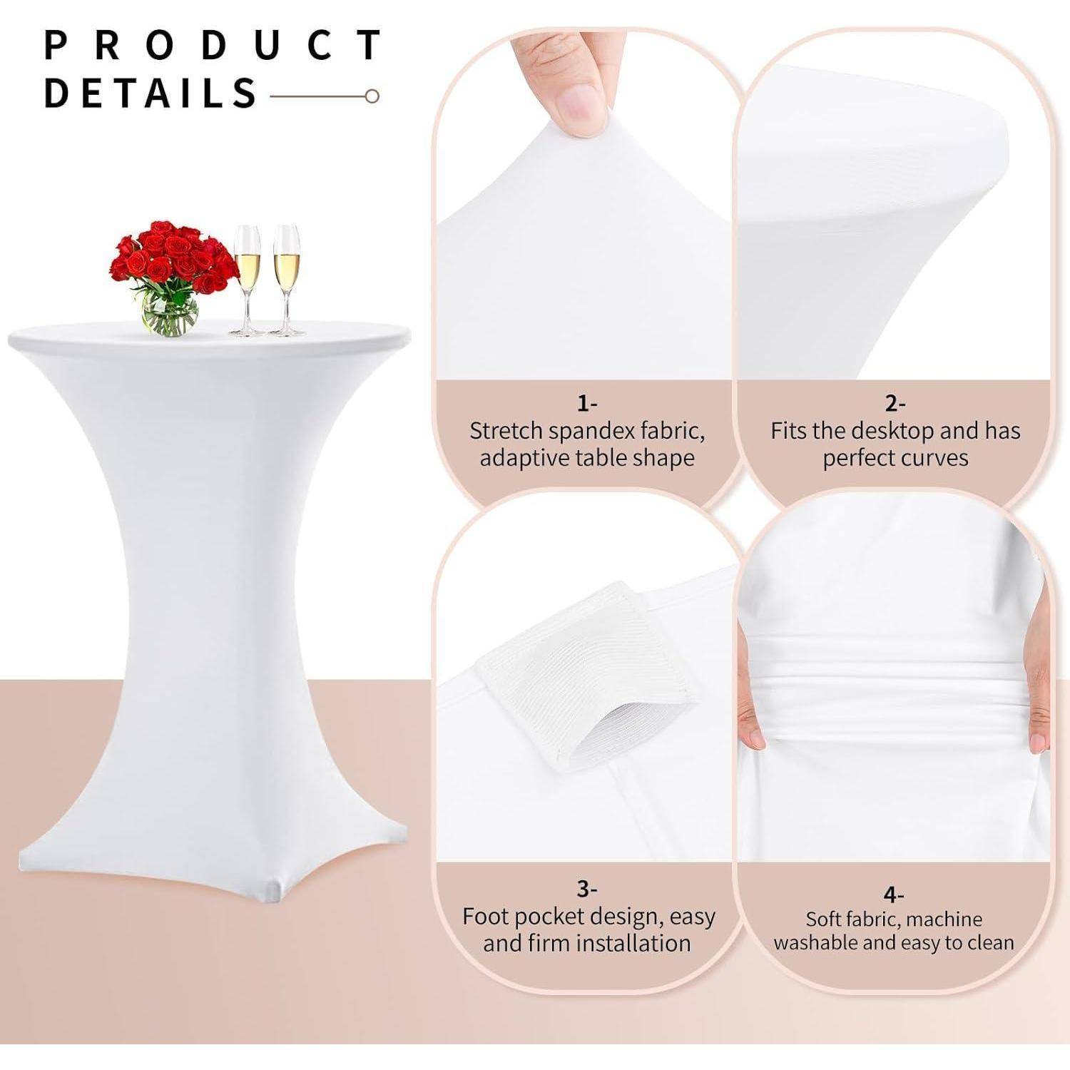 Stehtischhusse Fußtaschen 80-85cm Weiß 10Stück Weiß Ø80cm-10er Set