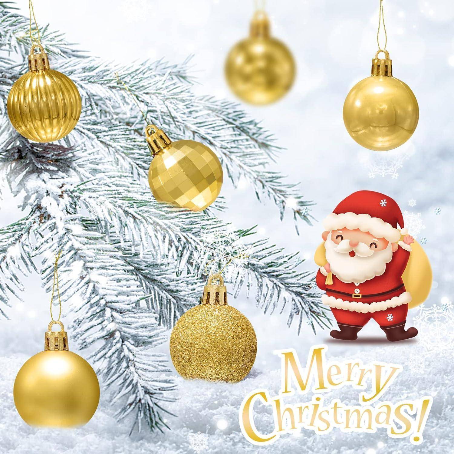 Weihnachtskugeln 36 Stück Kunststoff 4cm Christbaumkugeln Gold
