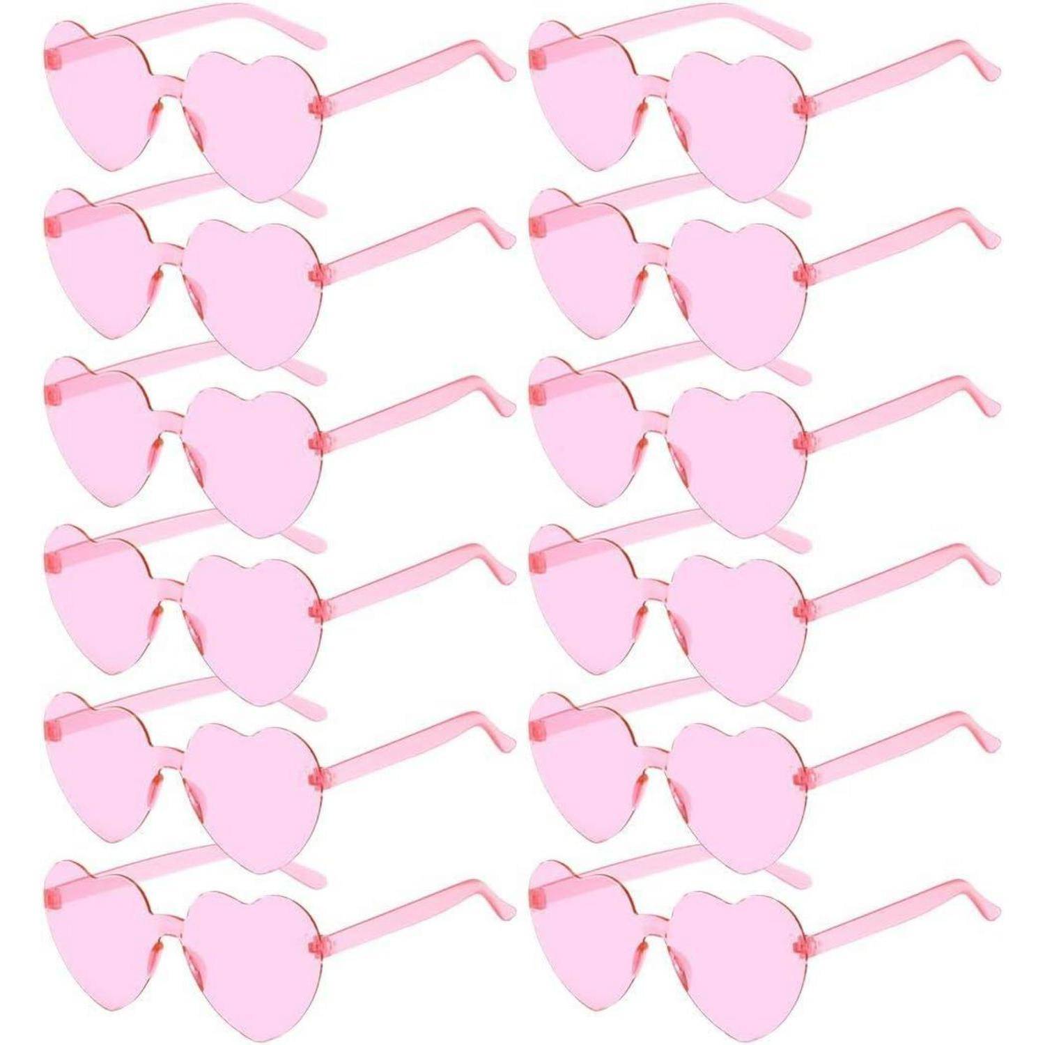 Partybrille Herz Fasching Foto Requisiten Geburtstag Rosa 12pcs