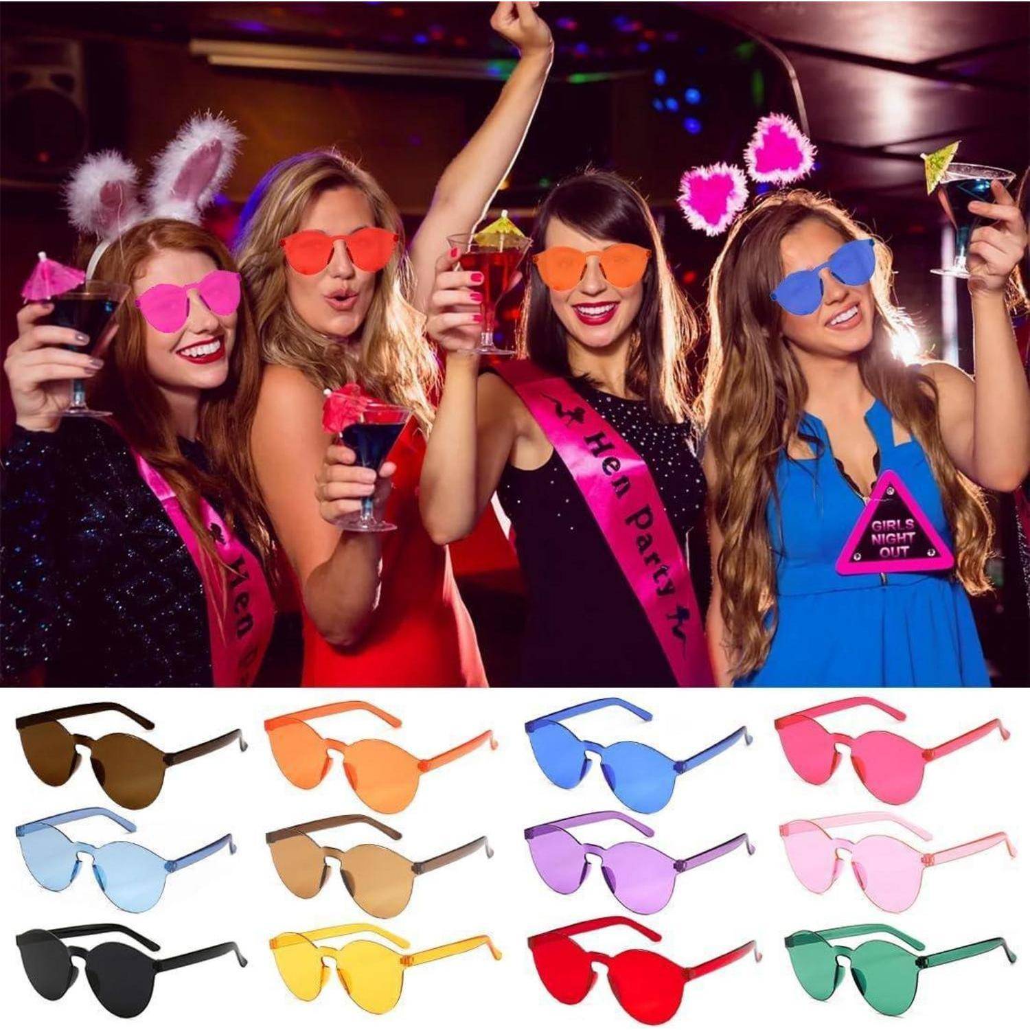 Sonnenbrillen 12er Set Hippie Party Kinder Erwachsene Foto Schwarz