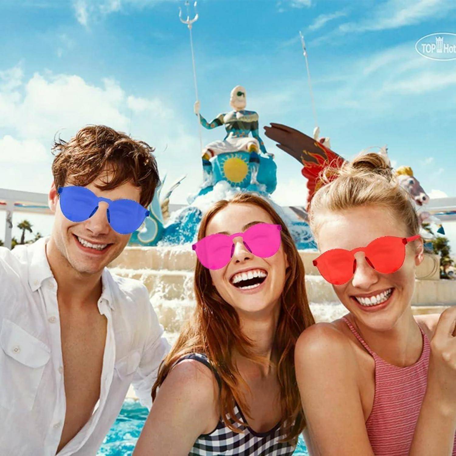 Sonnenbrillen 12er Set Hippie Party Kinder Erwachsene Foto Schwarz