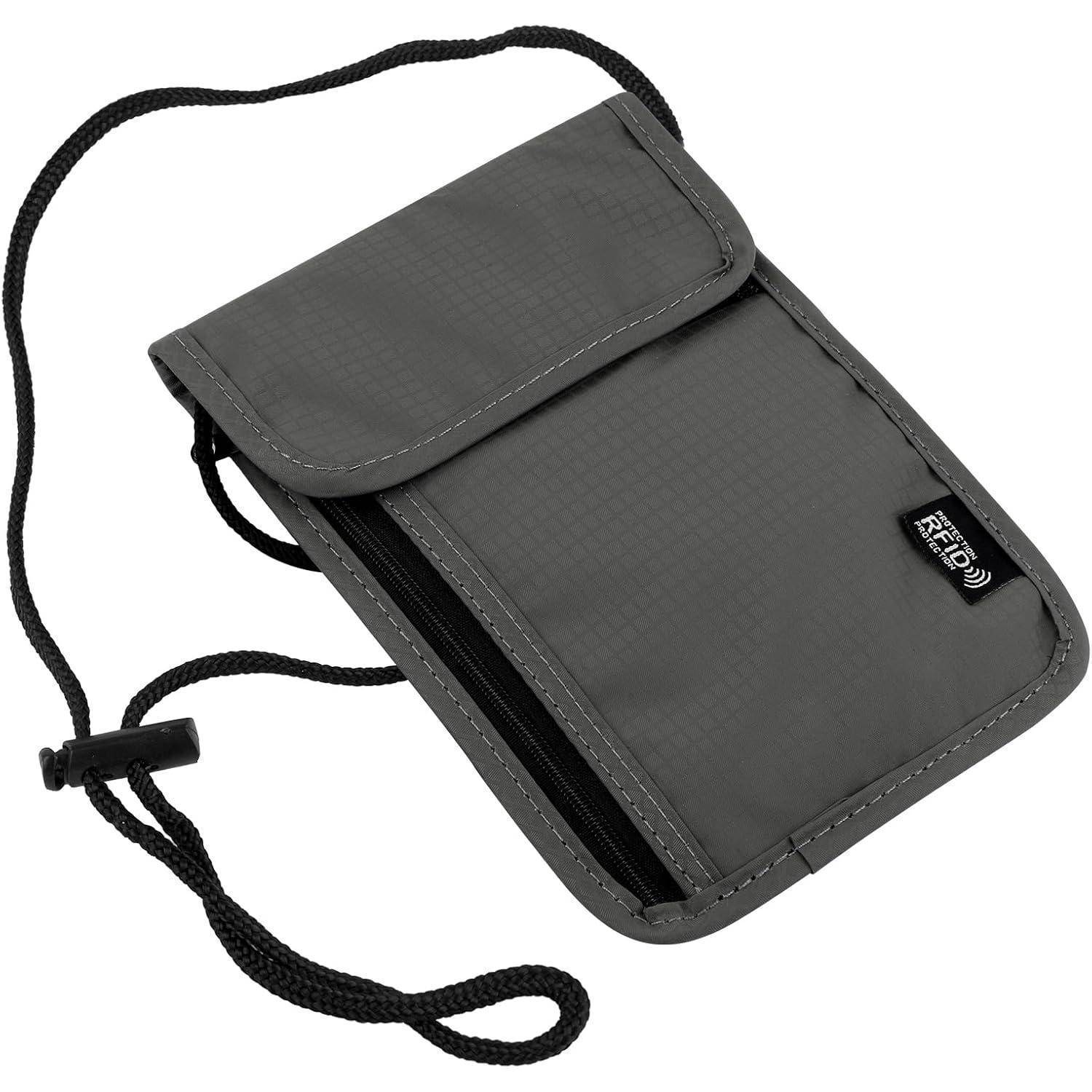 Brustbeutel RFID Antidiebstahl Wasserdicht Schwarz Handy Grau