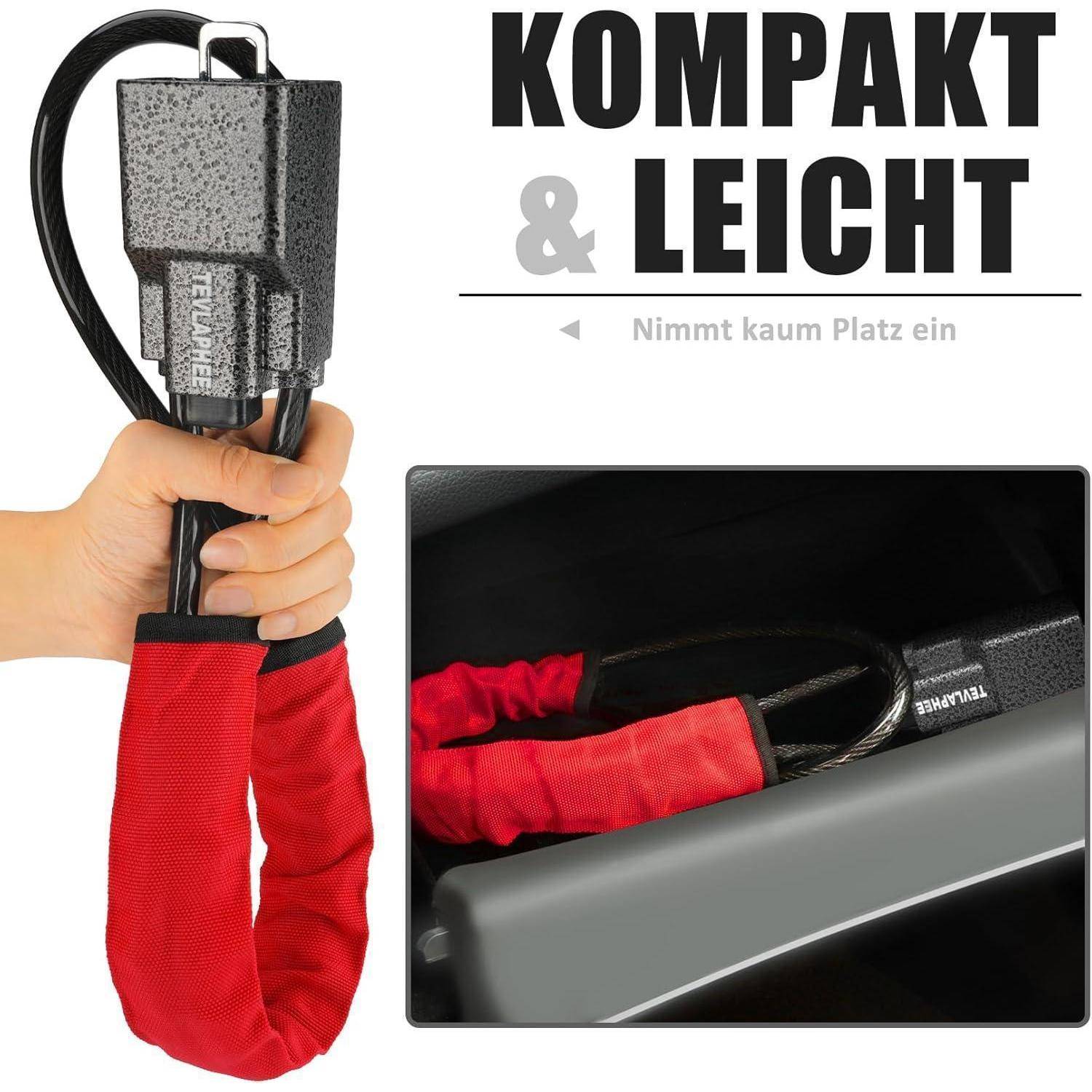 Lenkradkralle Metallkopf Diebstahlschutz 3 Schlüssel Rot Rot 1