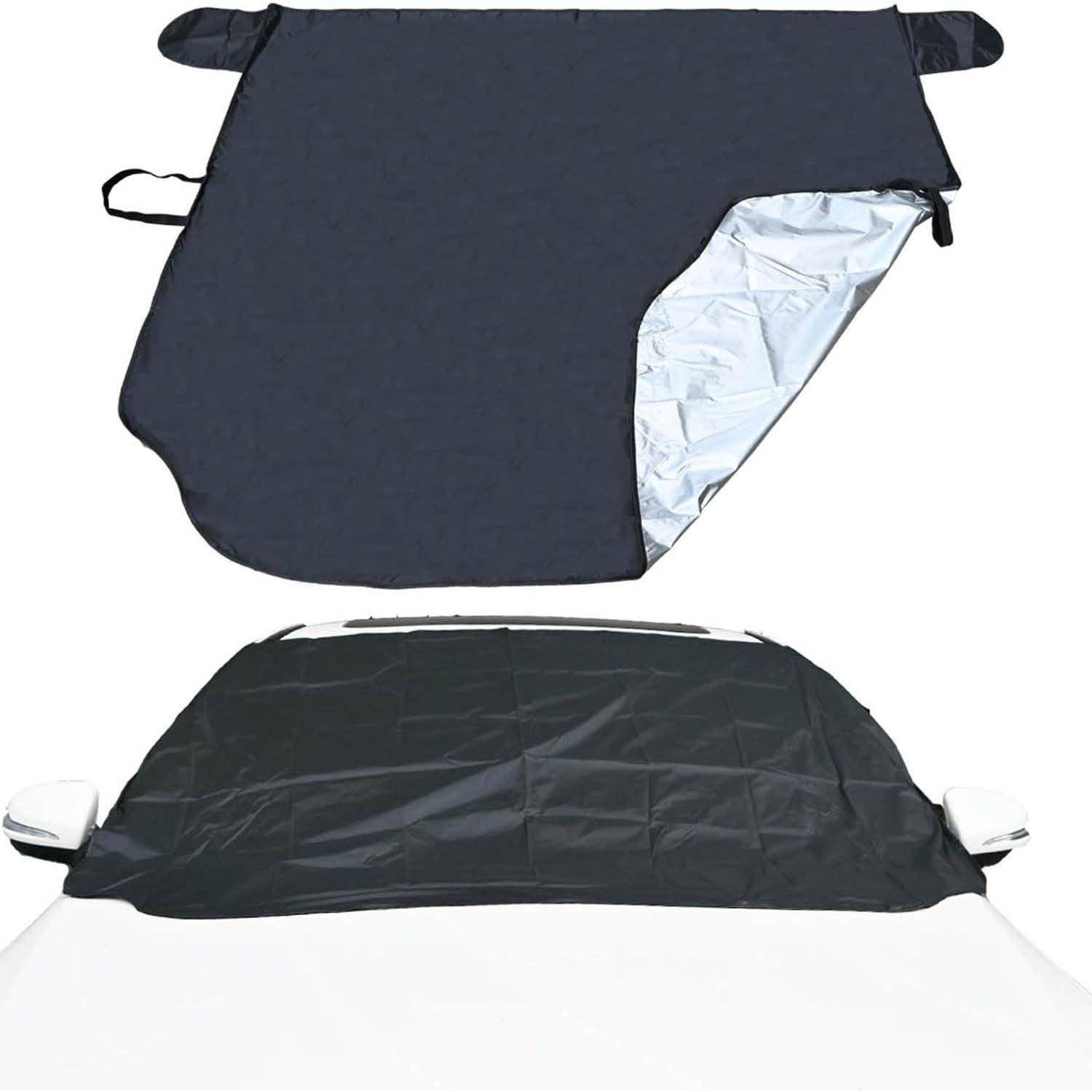 Frontscheibenabdeckung Winter 158x125cm Schnee Eis Frost Schwarz