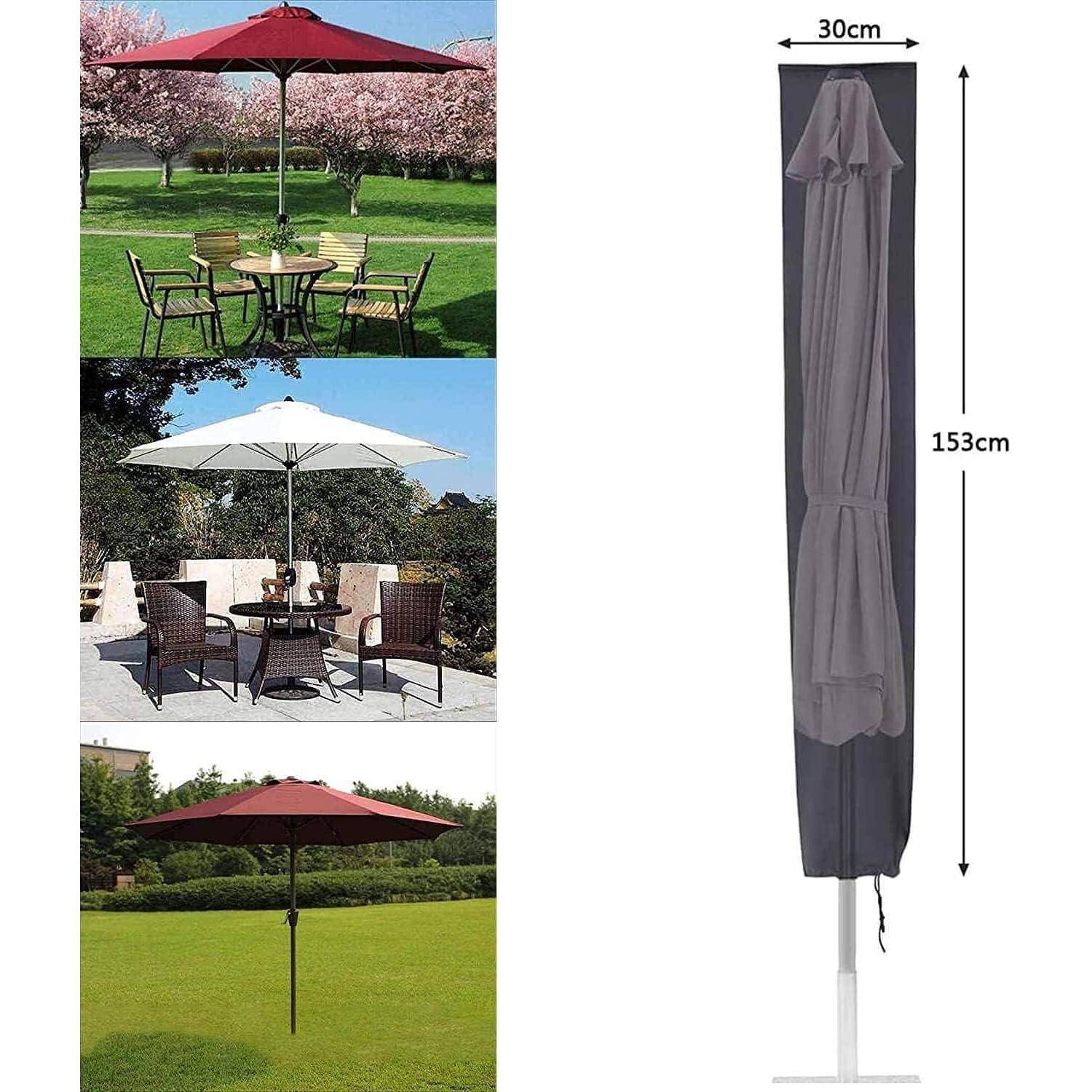Schutzhülle für Sonnenschirm 2m wasserdicht Oxford-Gewebe 153x30cm