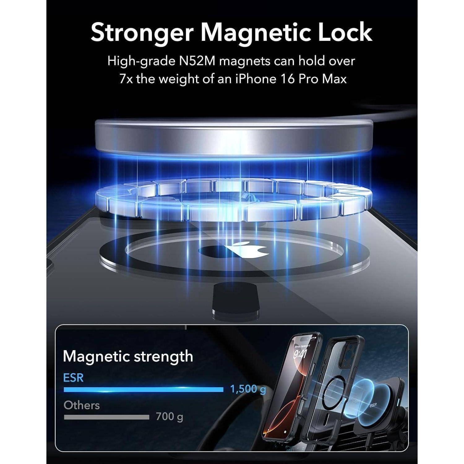 Handyhülle MagSafe Stoßfest iPhone 16 Pro Max Klares Schwarz