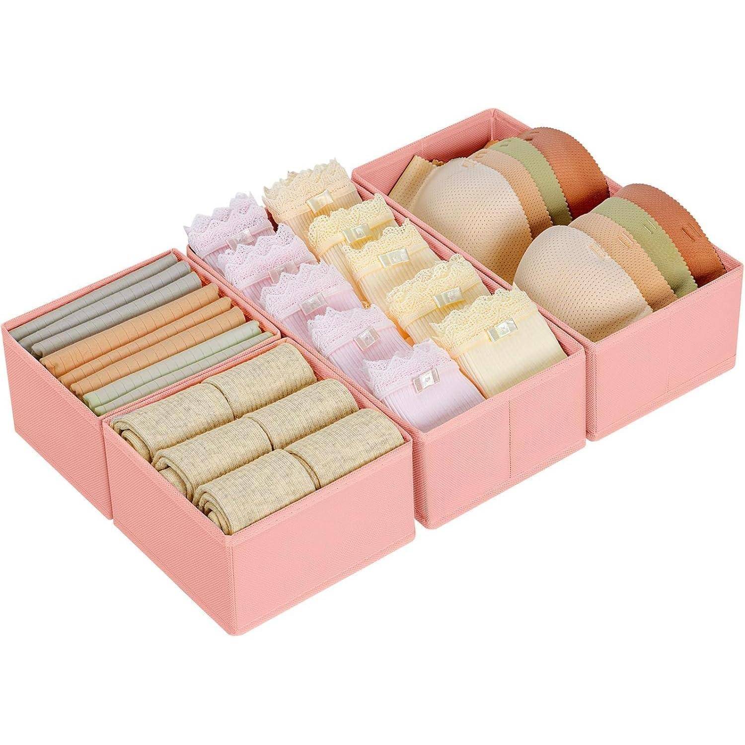 Schubladen Organizer Unterwäsche Socken Krawatten Gürtel 4 Stück Rosa