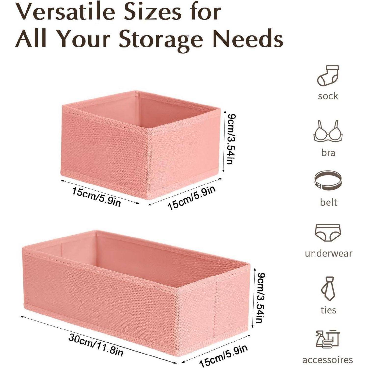 Schubladen Organizer Unterwäsche Socken Krawatten Gürtel 4 Stück Rosa