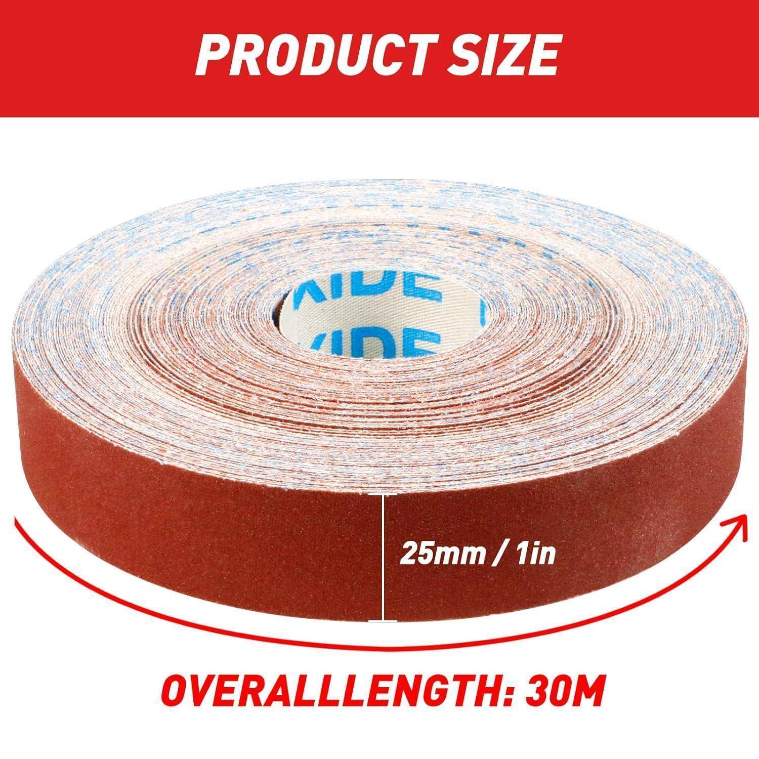 Schleifpapier Rolle 40 Körnung 25 mm 30 m Schmirgelleinen P40