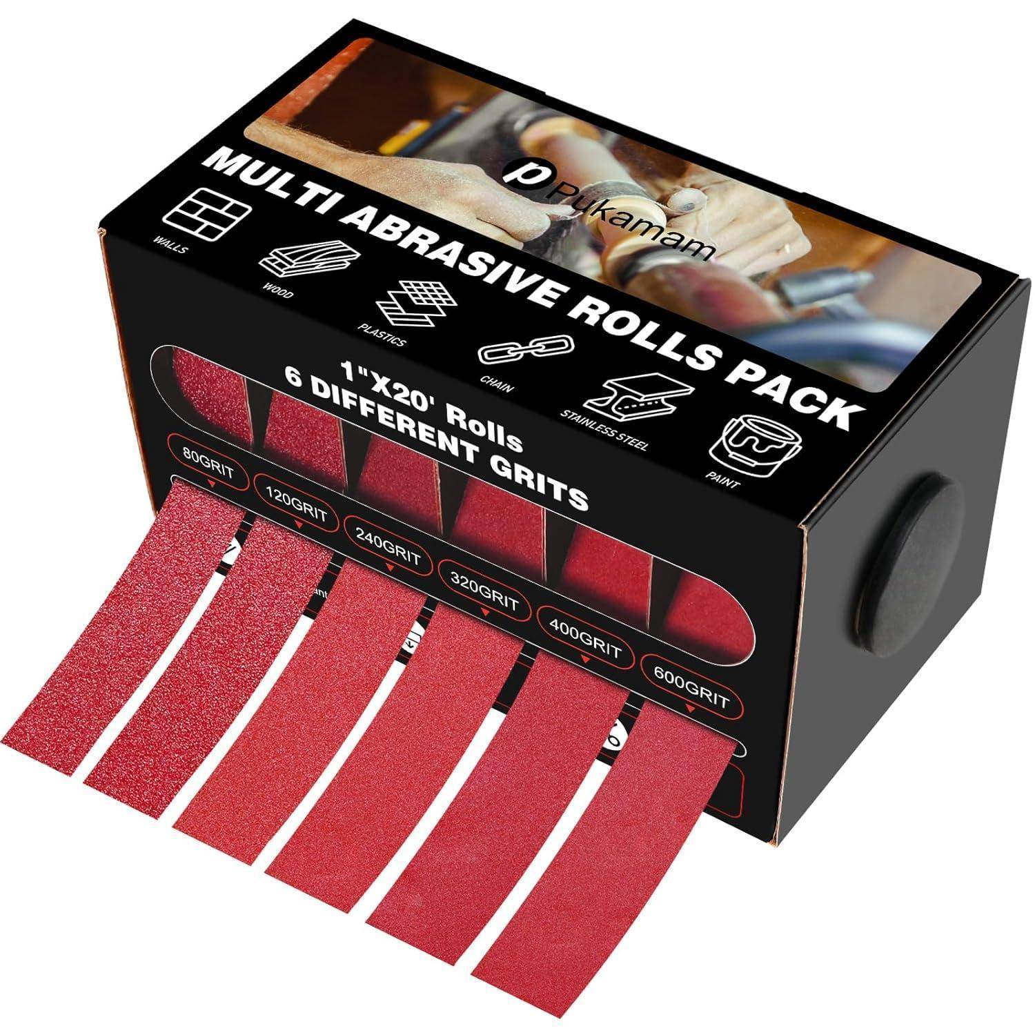 Schleifpapier Rolle 25mm 6m 80 120 240 320 400 Holz Metall 6rolls