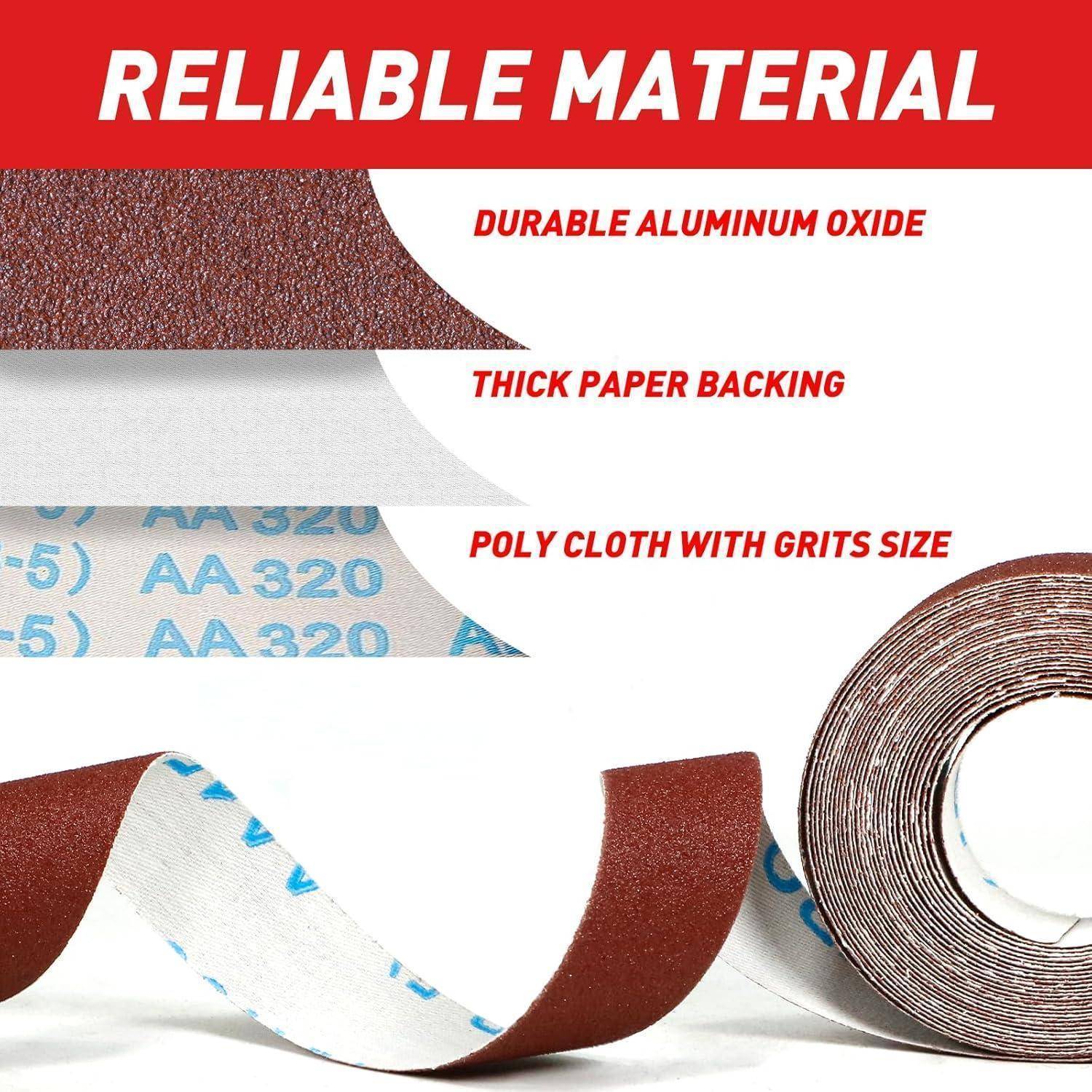 Schleifpapier Rolle 25mm 6m 80 120 240 320 400 Holz Metall 6rolls
