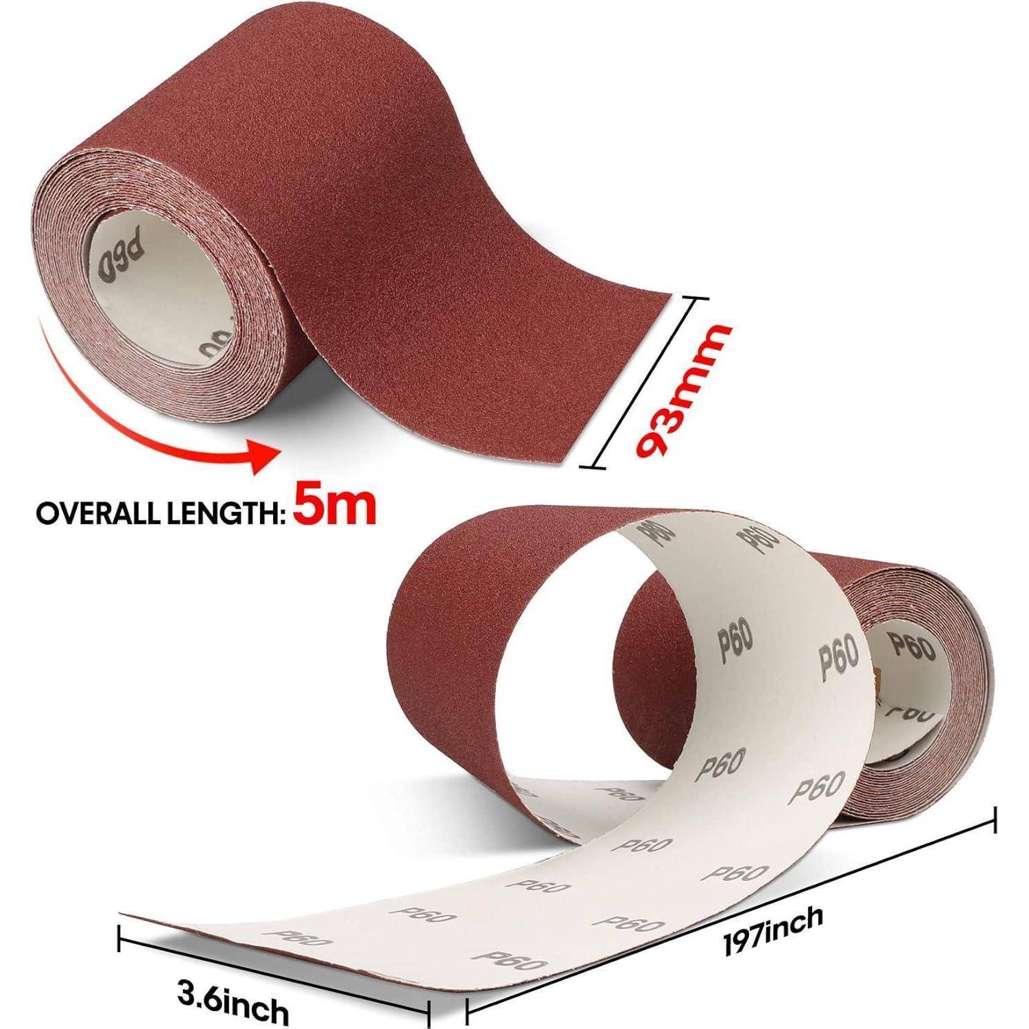 Schleifpapier Aluminiumoxid 5 Rollen 60 80 120 180 Schleifpapierrollen
