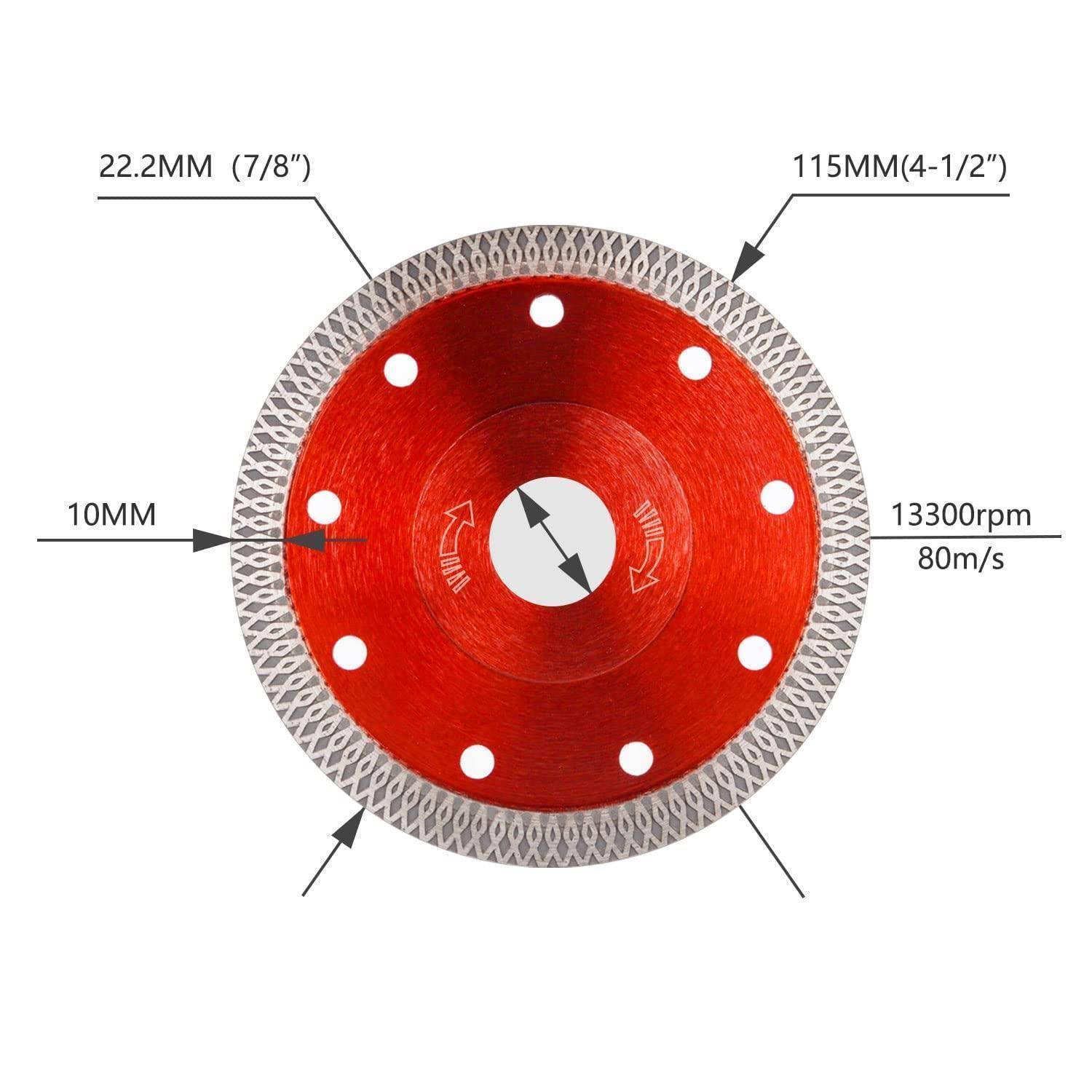 Diamanttrennscheibe 115 x 1,4 x 22,2 mm für Fliesen Feinsteinzeug