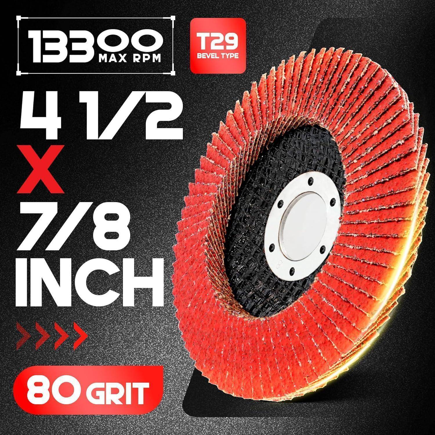 Fächerscheibe 115 mm Typ 29 Keramik Schleifrad Edelstahl 80er-Körnung