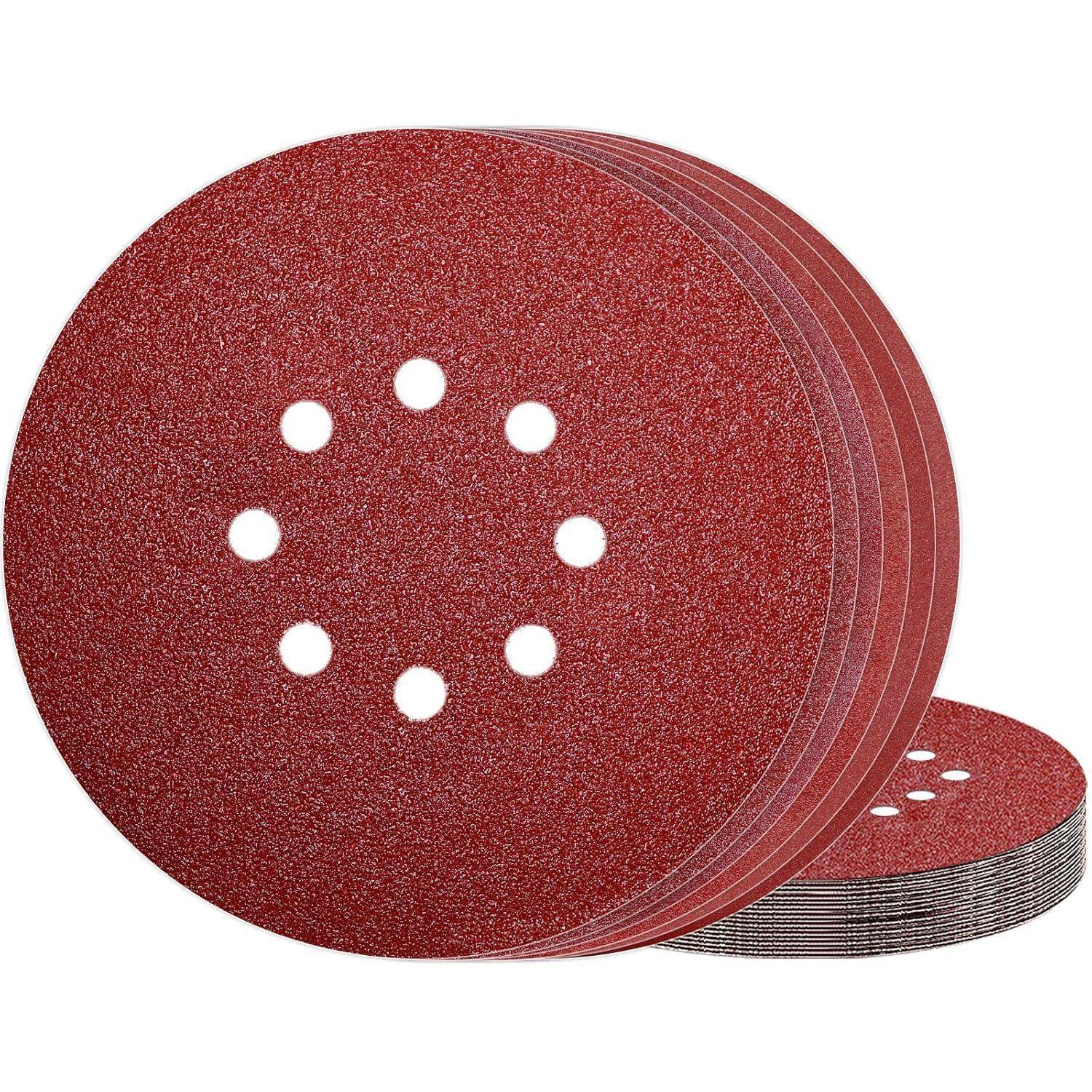 Schleifpapier 225mm Klett 8 Loch P40 P80 Gemischte Körnung 30PCS