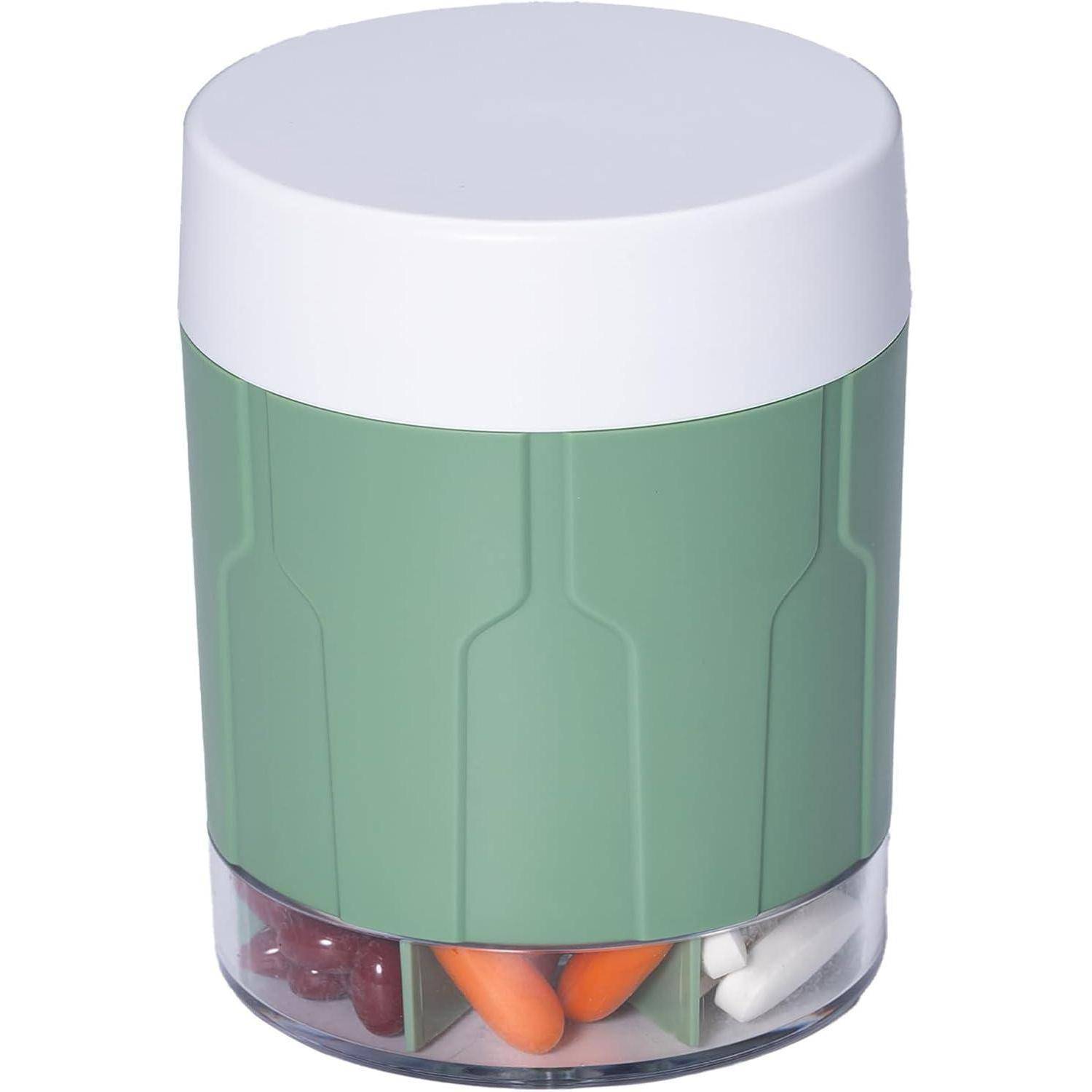 Tablettenbox 7 Tage Pillendose Pillenbox 21 Etiketten Monat Olivgrün