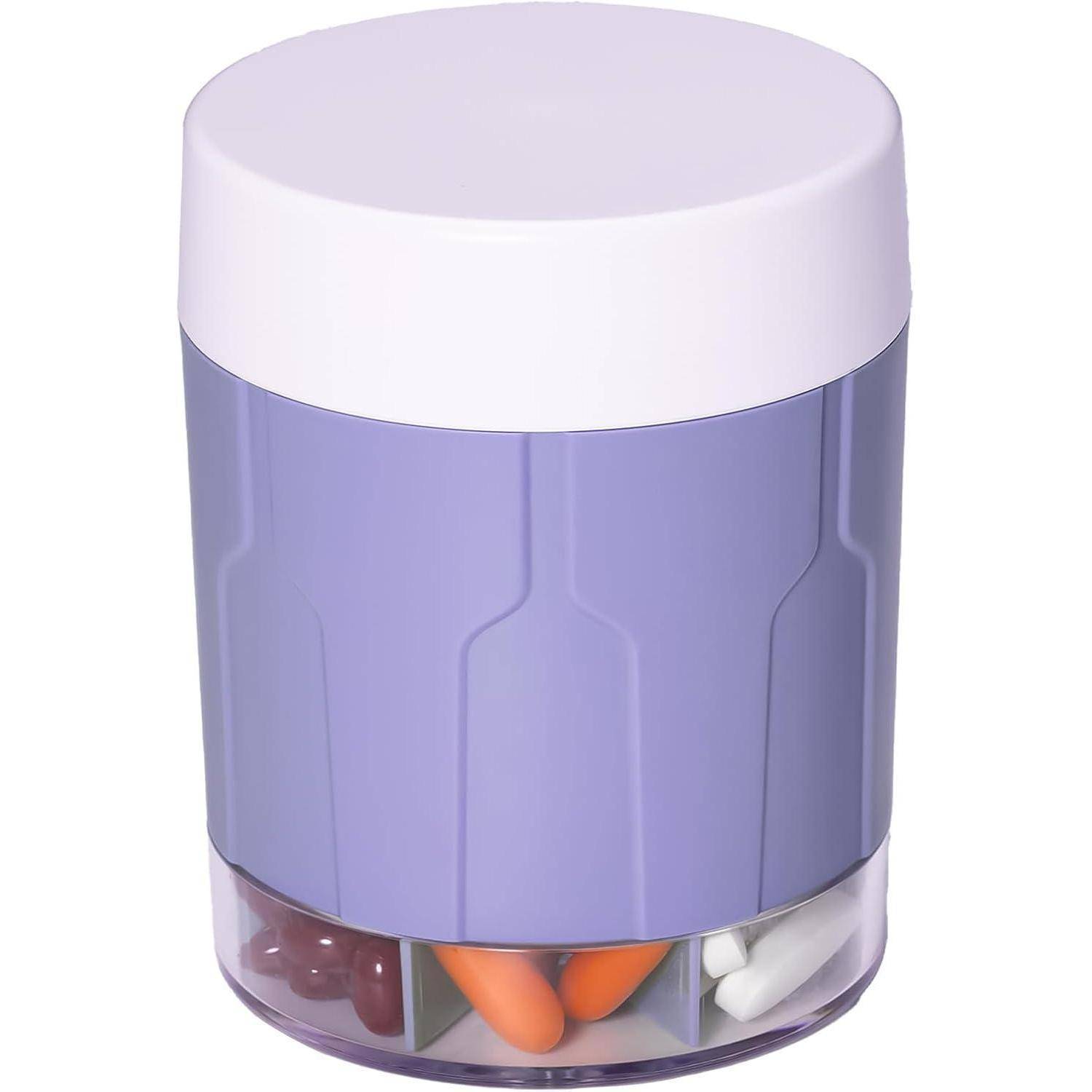 Tablettenbox 7 Tage Fächer Monat 21 Etiketten Violett