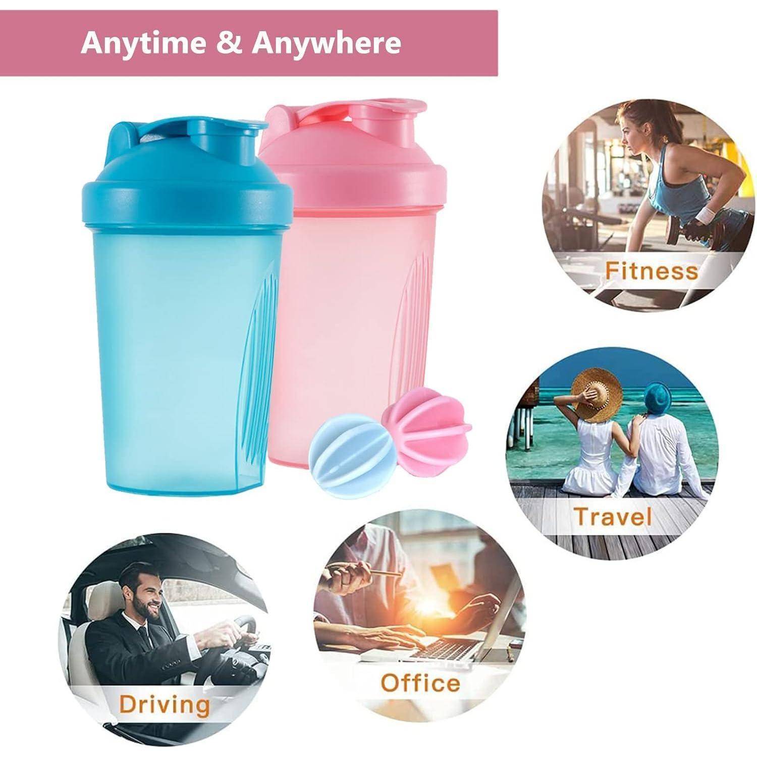 Protein Shaker Flasche 400ml Auslaufsicher BPA frei Whey Eiweiß Shaker