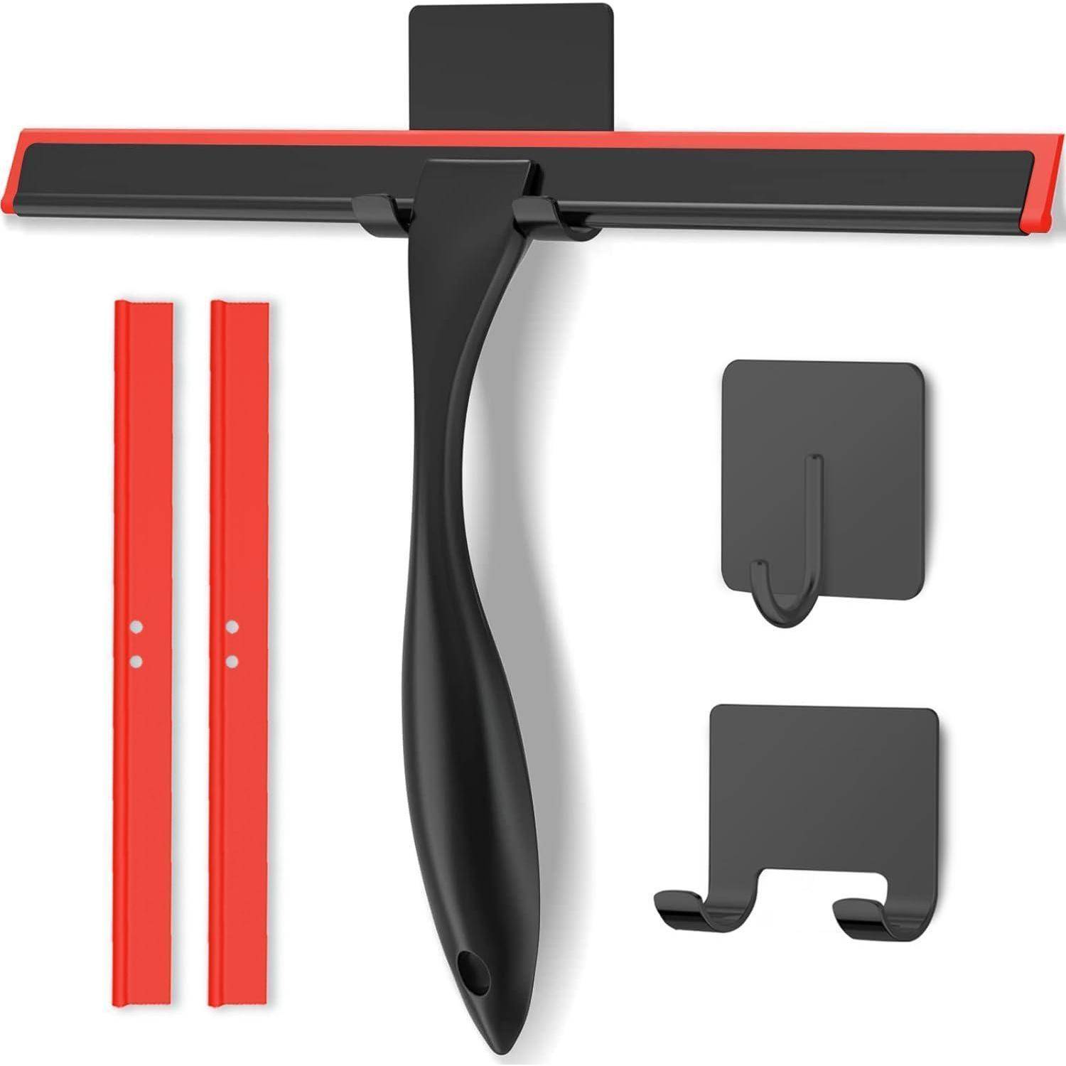 Duschabzieher 25cm Edelstahl selbstklebend mit Haken und Ersatzklinge
