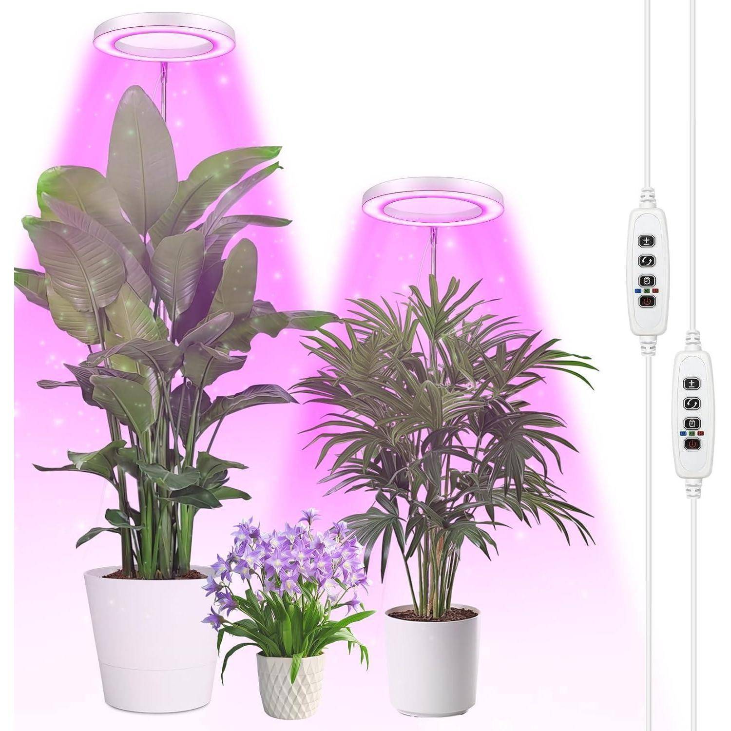 Pflanzenlampe LED Vollspektrum 155cm verstellbar 72LED Weiß 2 Stück
