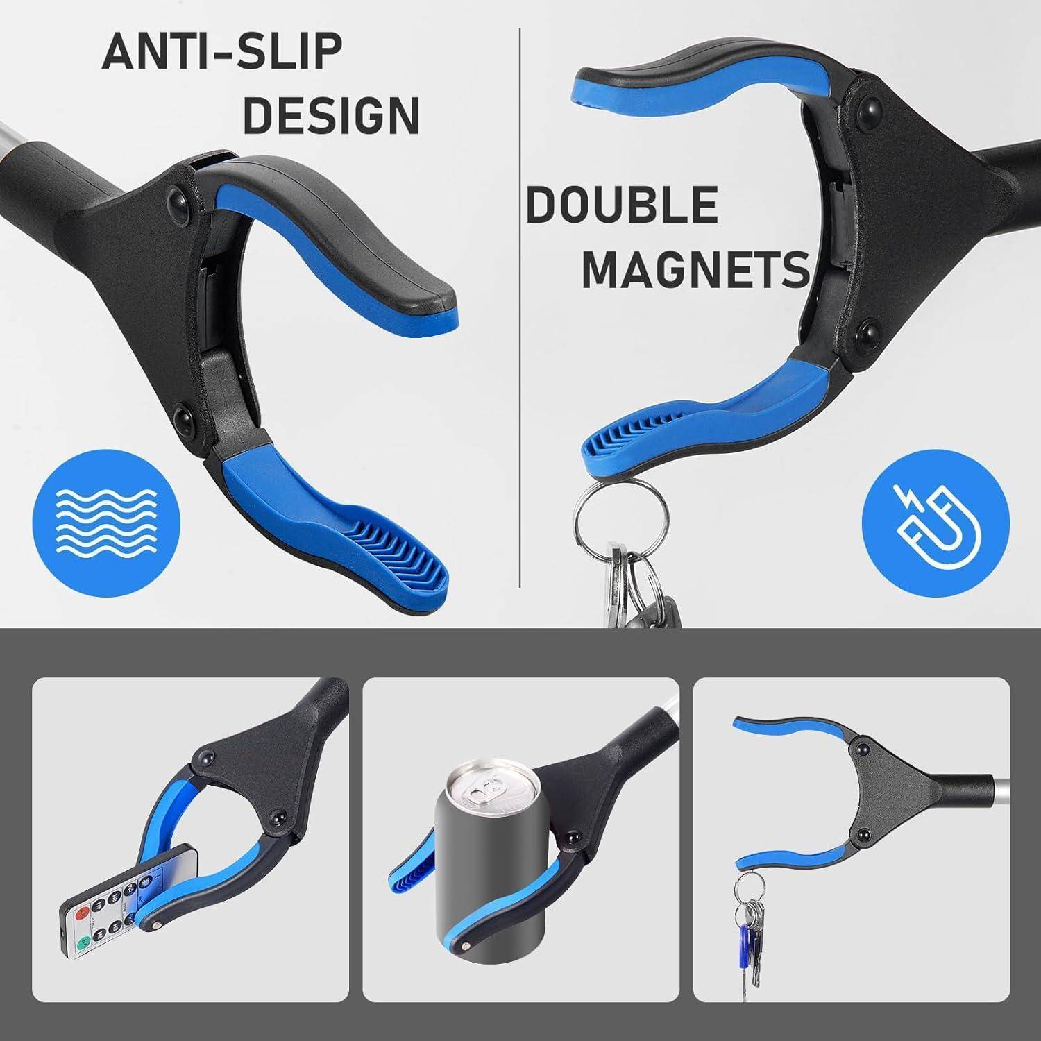 Greifzange Müllzange 108cm Magnet 360Grad Senioren 108cm Bleu