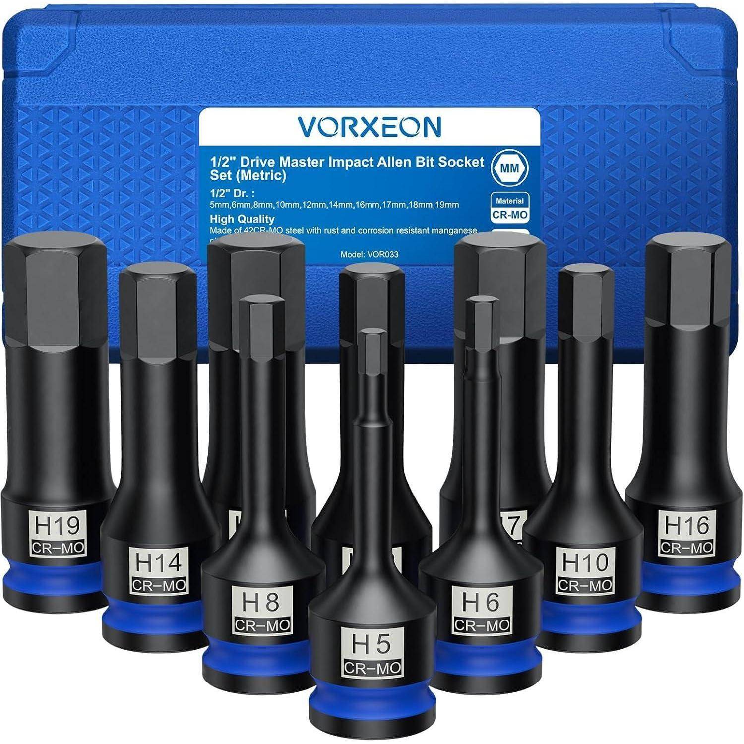 Schlagschrauber Nüsse Satz 1 2Zoll 10 12 14 17 19mm HEX 10pcs