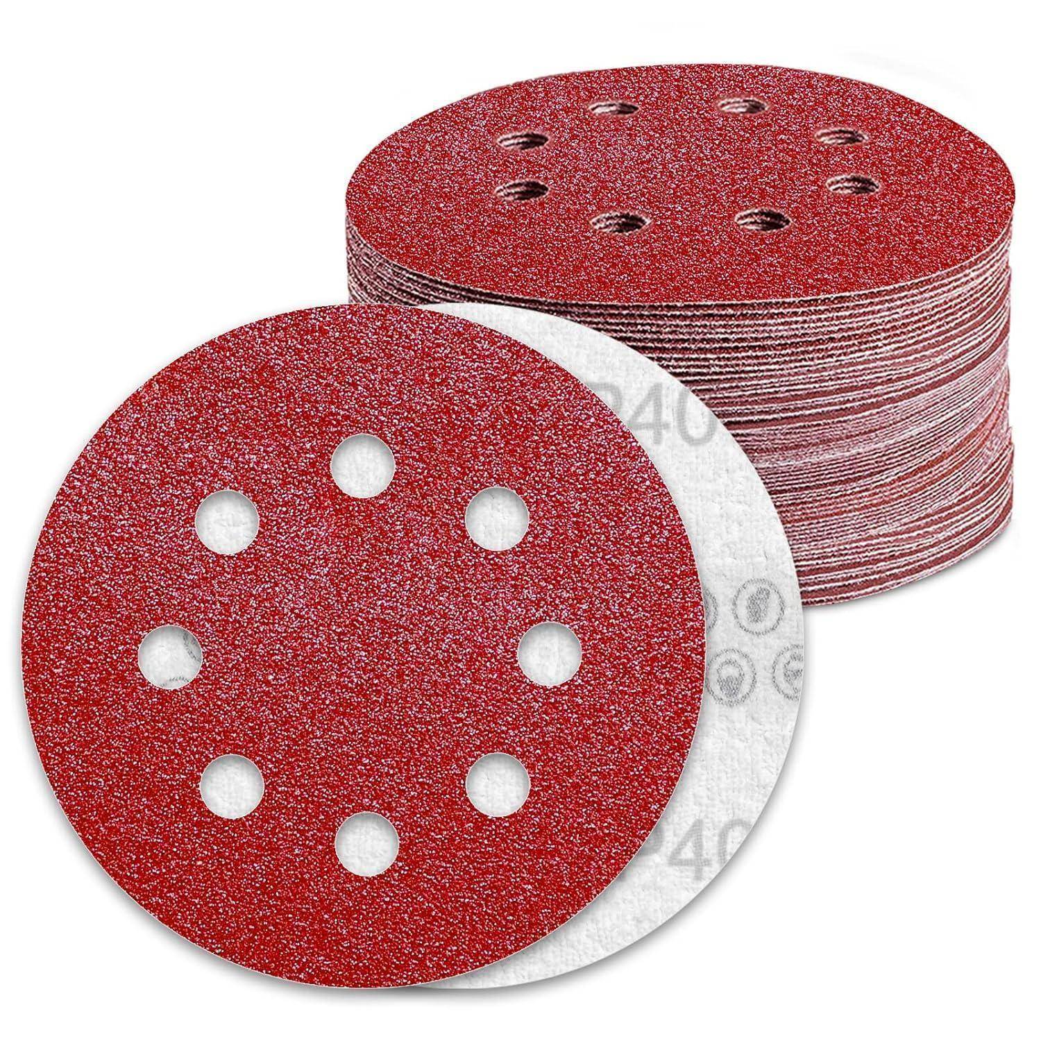 Schleifpapier 125mm Klett 40 Körnung 8 Loch 70 Stück P40