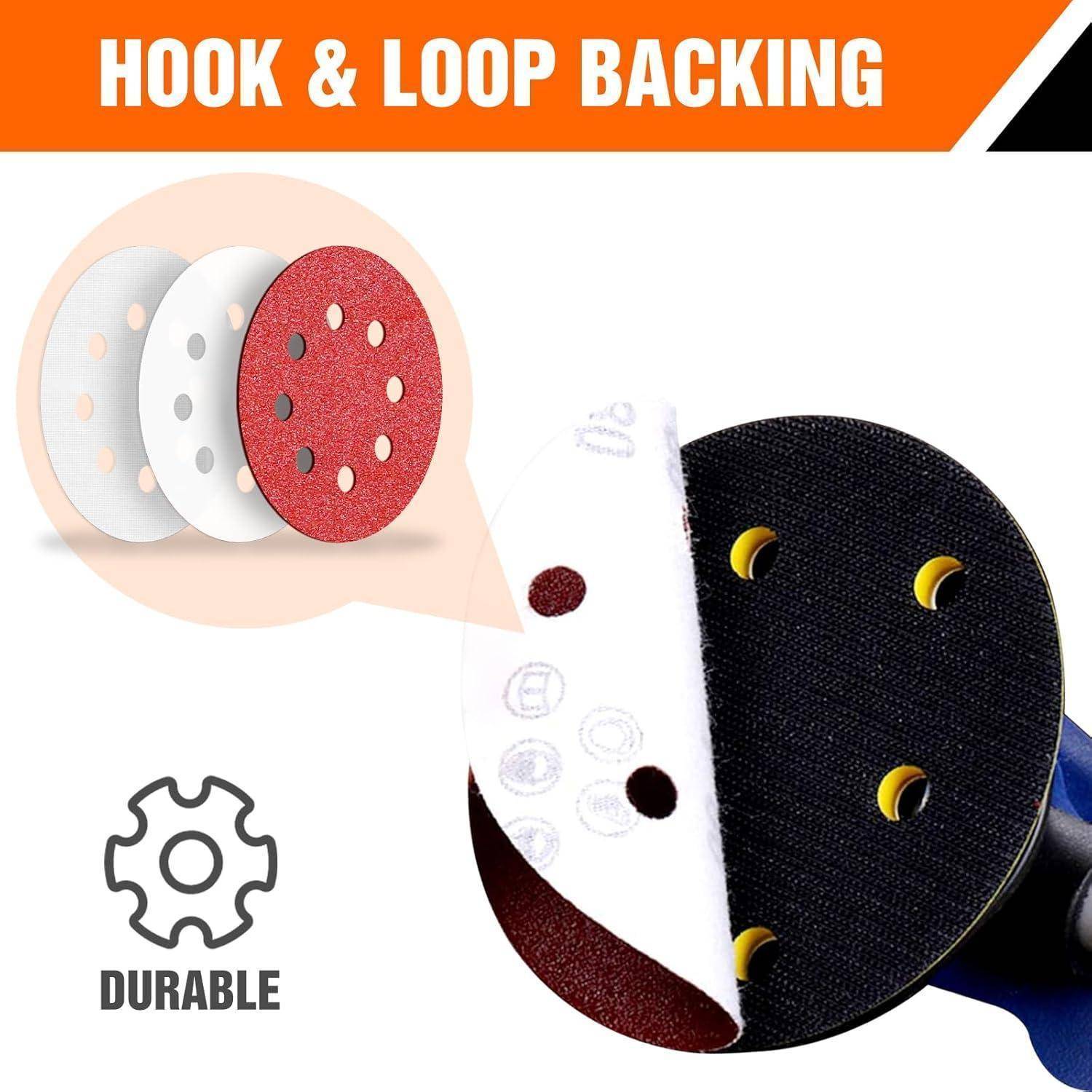 Schleifpapier 125mm Klett 40 Körnung 8 Loch 70 Stück P40