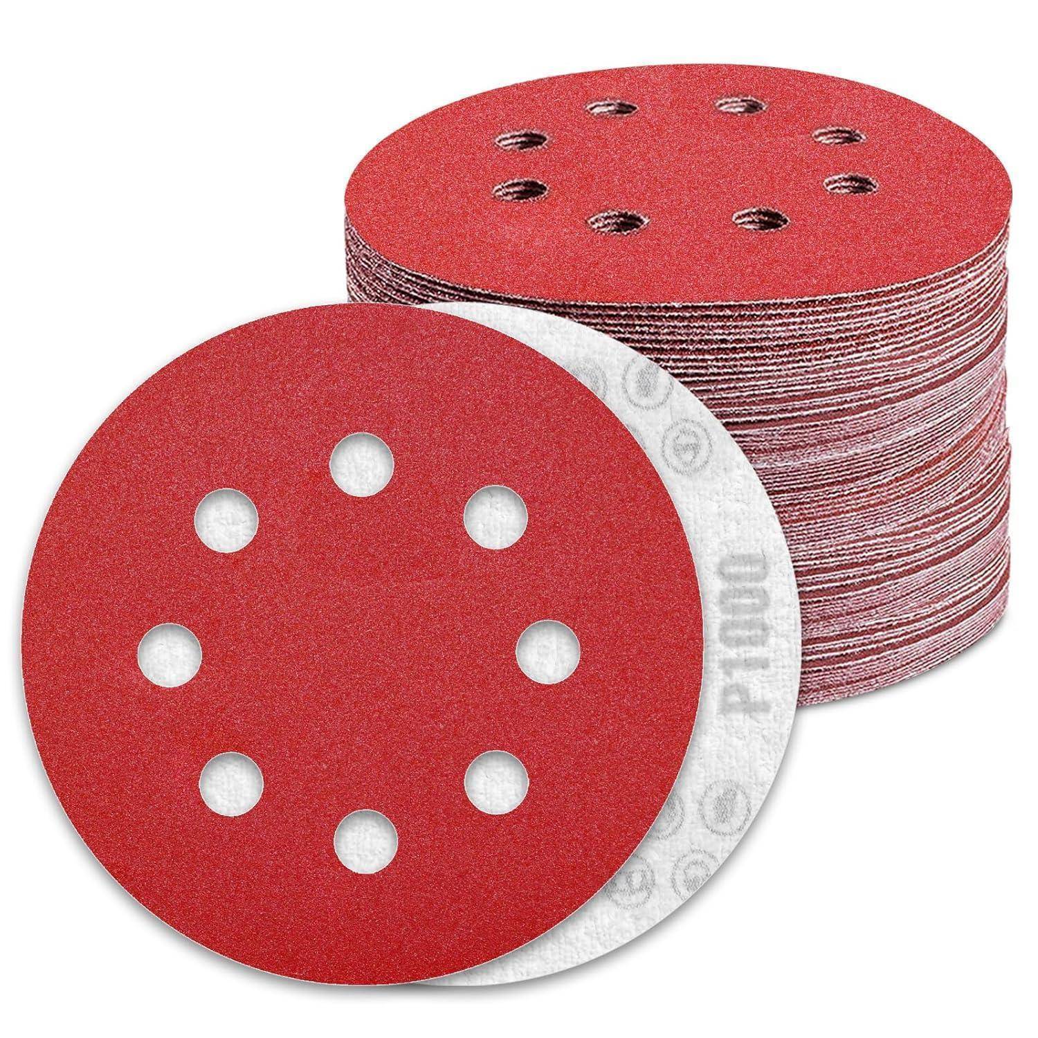 Schleifscheiben 125mm Klett 1000 Körnung 8 Loch 100 Stück P1000